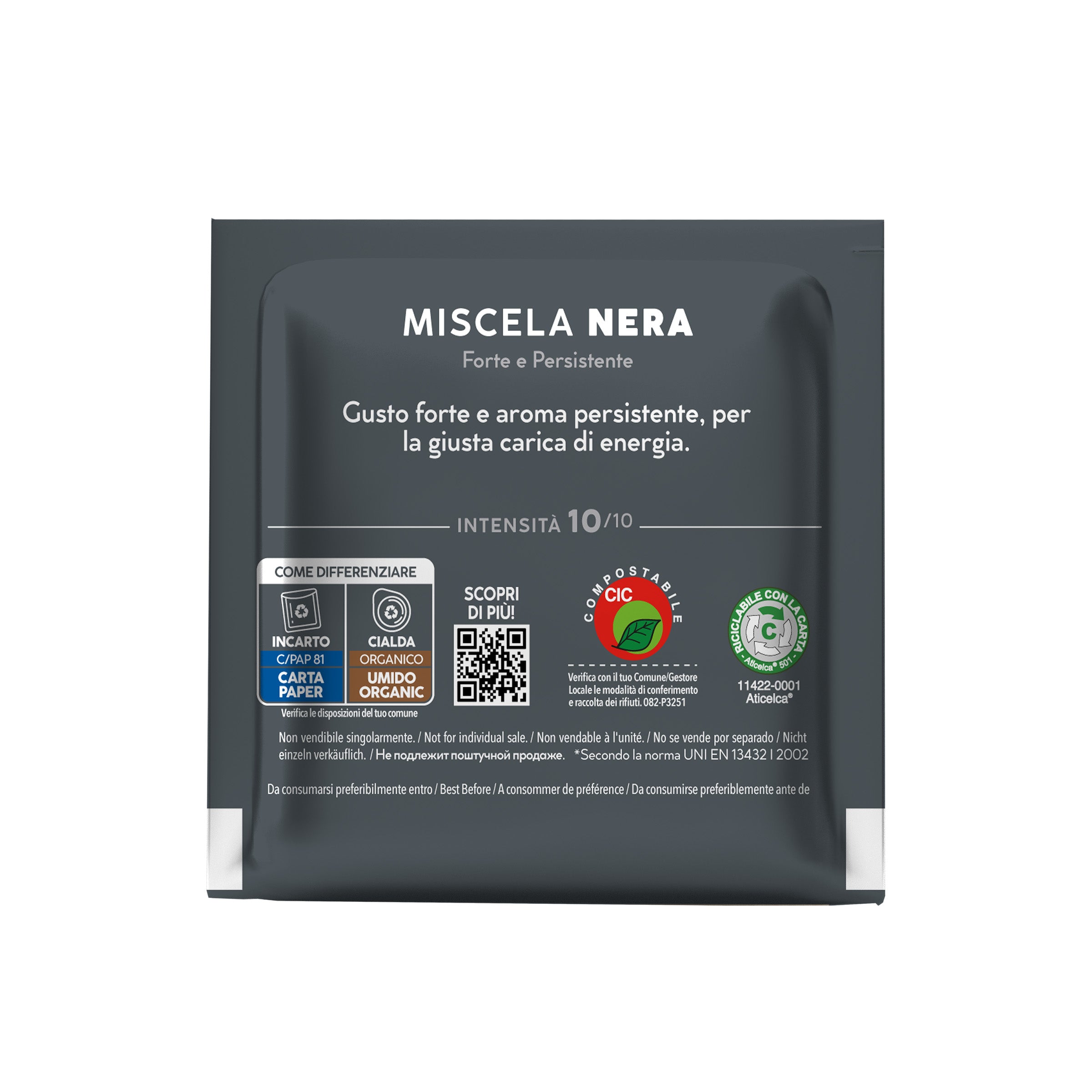 BLACK Mischung ESE Papierpads 44 mm Caffè Borbone
