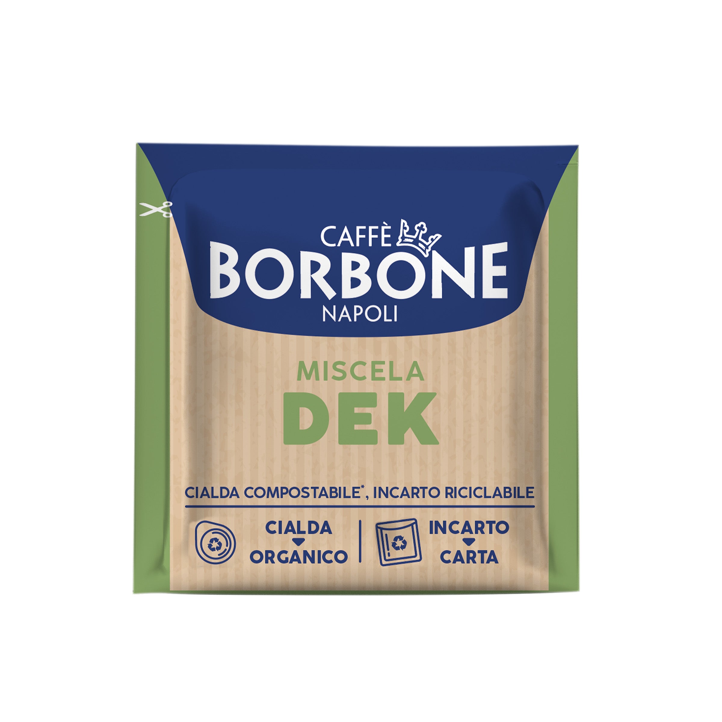 DEK GREEN Blend ESE Paper Pods 44 mm Caffè Borbone