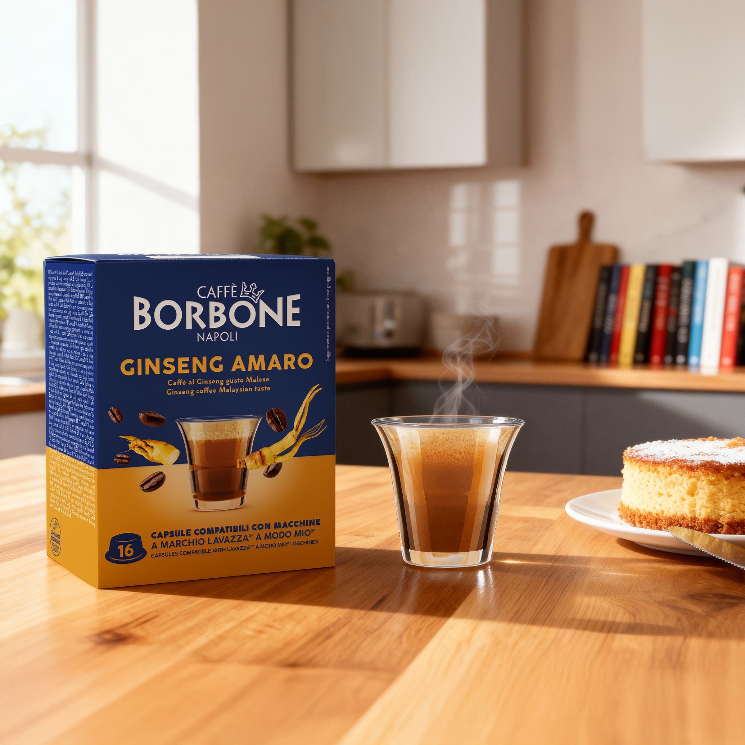 capsule Borbone COMPATIBILI con macchine a marchio Lavazza®* A Modo Mio®* - Bevanda solubile al gusto GINSENG AMARO