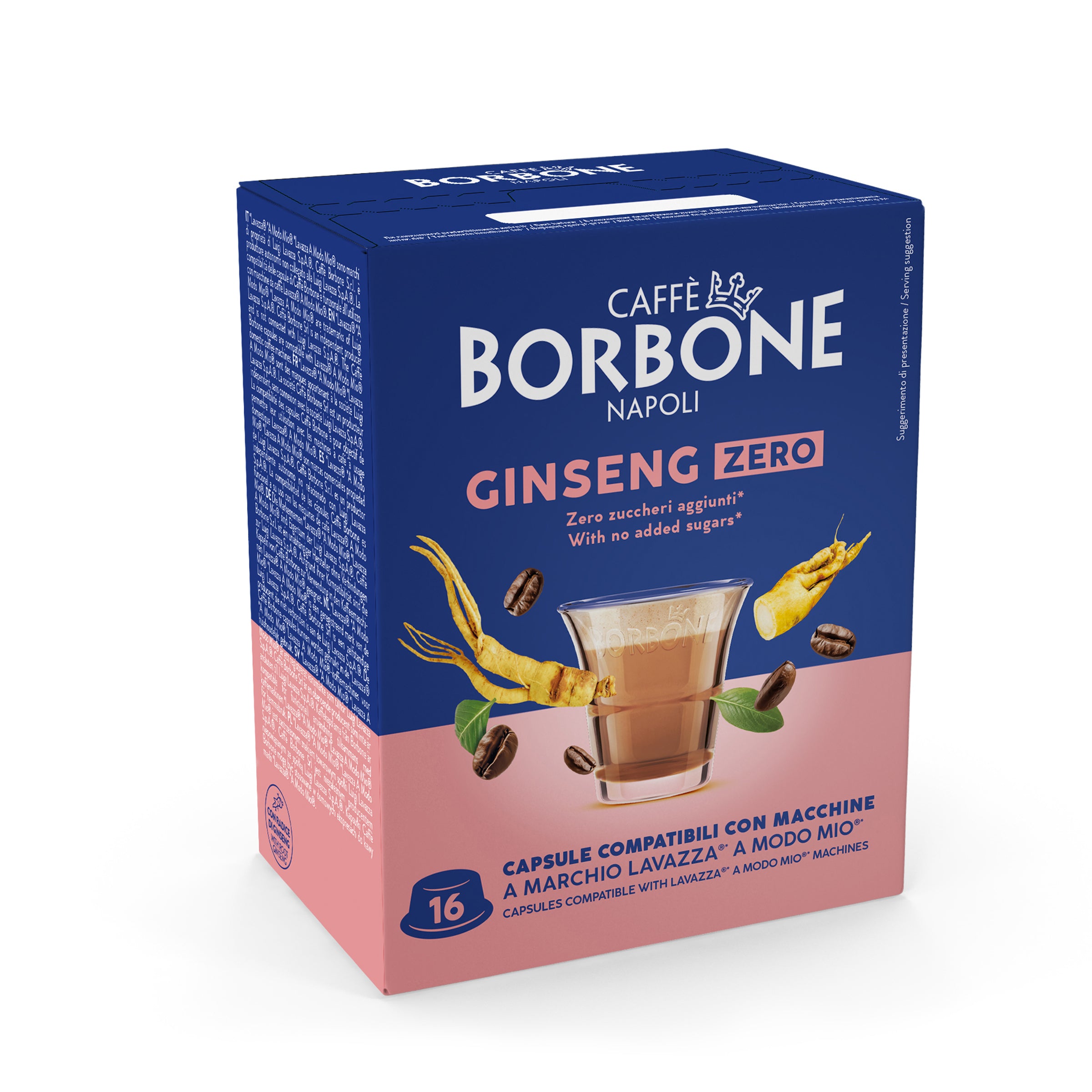 capsule Borbone COMPATIBILI con macchine a marchio Lavazza®* A Modo Mio®* - Bevanda solubile GINSENG ZERO