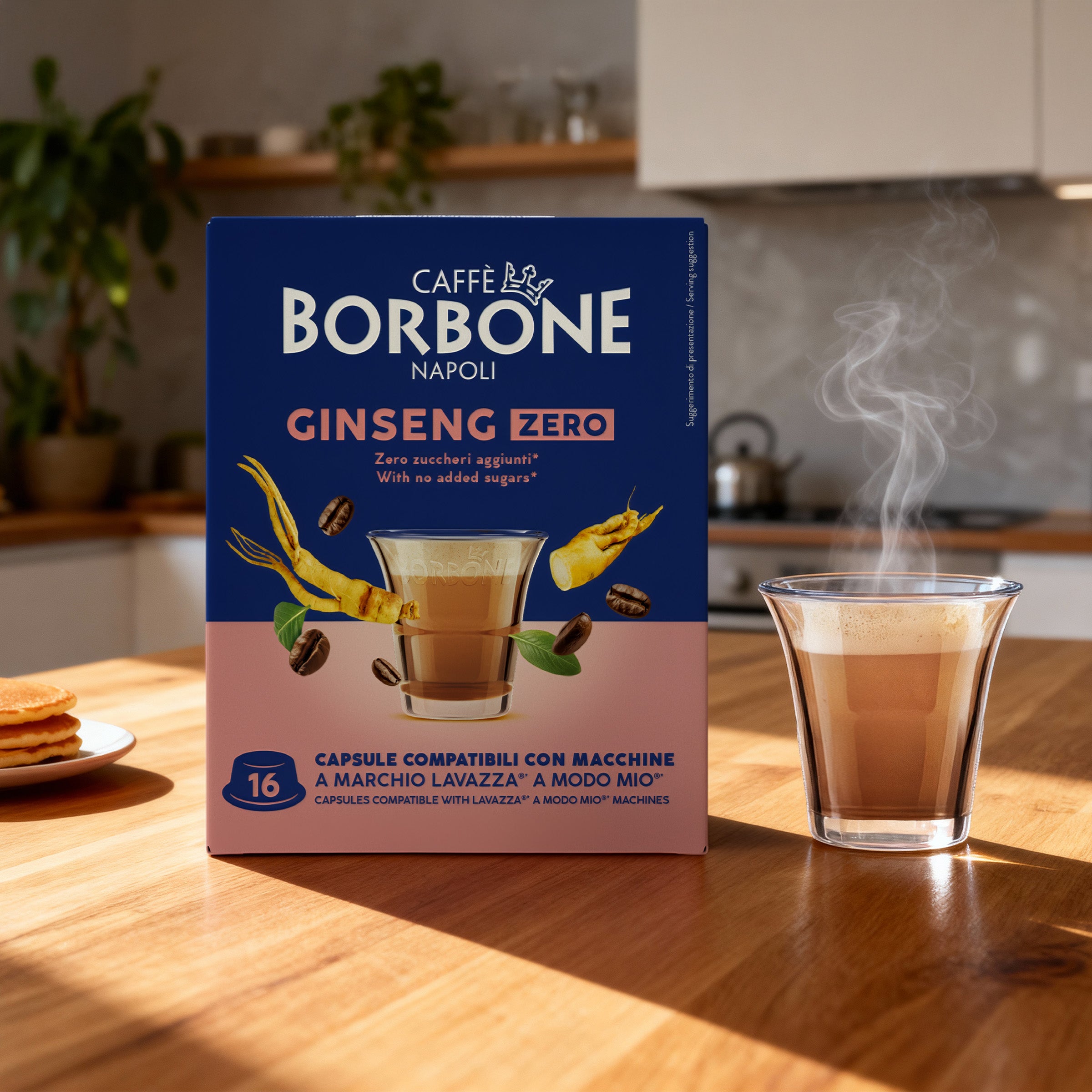 capsule Borbone COMPATIBILI con macchine a marchio Lavazza®* A Modo Mio®* - Bevanda solubile GINSENG ZERO