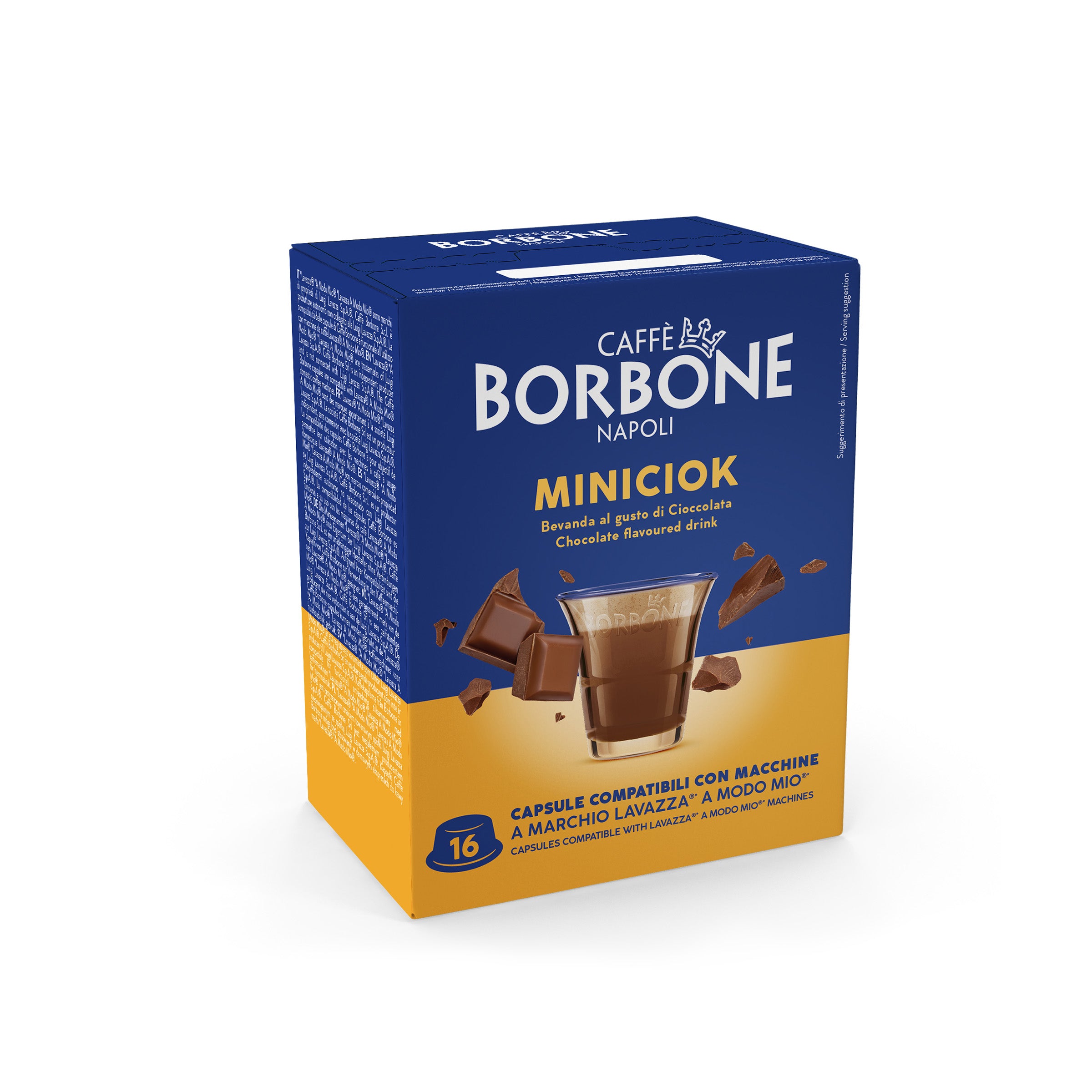 capsule Borbone COMPATIBILI con macchine a marchio Lavazza®* A Modo Mio®* - Bevanda solubile MINICIOK al gusto di cioccolata