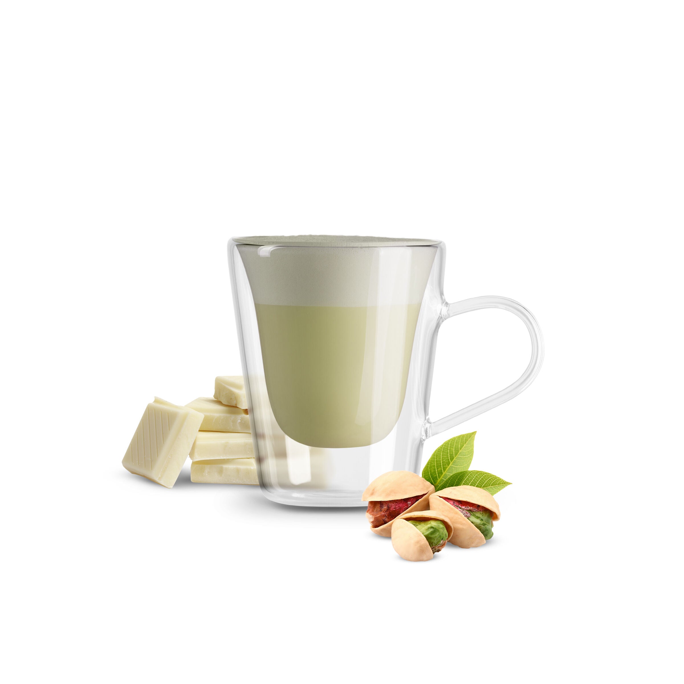 Borbone 16 cápsulas para bebida soluble sabor chocolate blanco y PISTACCHIO