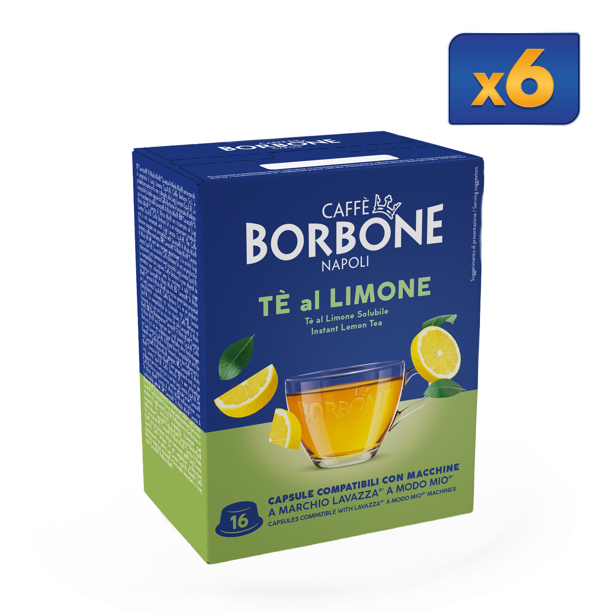 Capsule Tè Al Limone Per Bevanda Solubile Compatibili Con Macchine A Marchio Lavazza®* A Modo Mio®* - Caffè Borbone