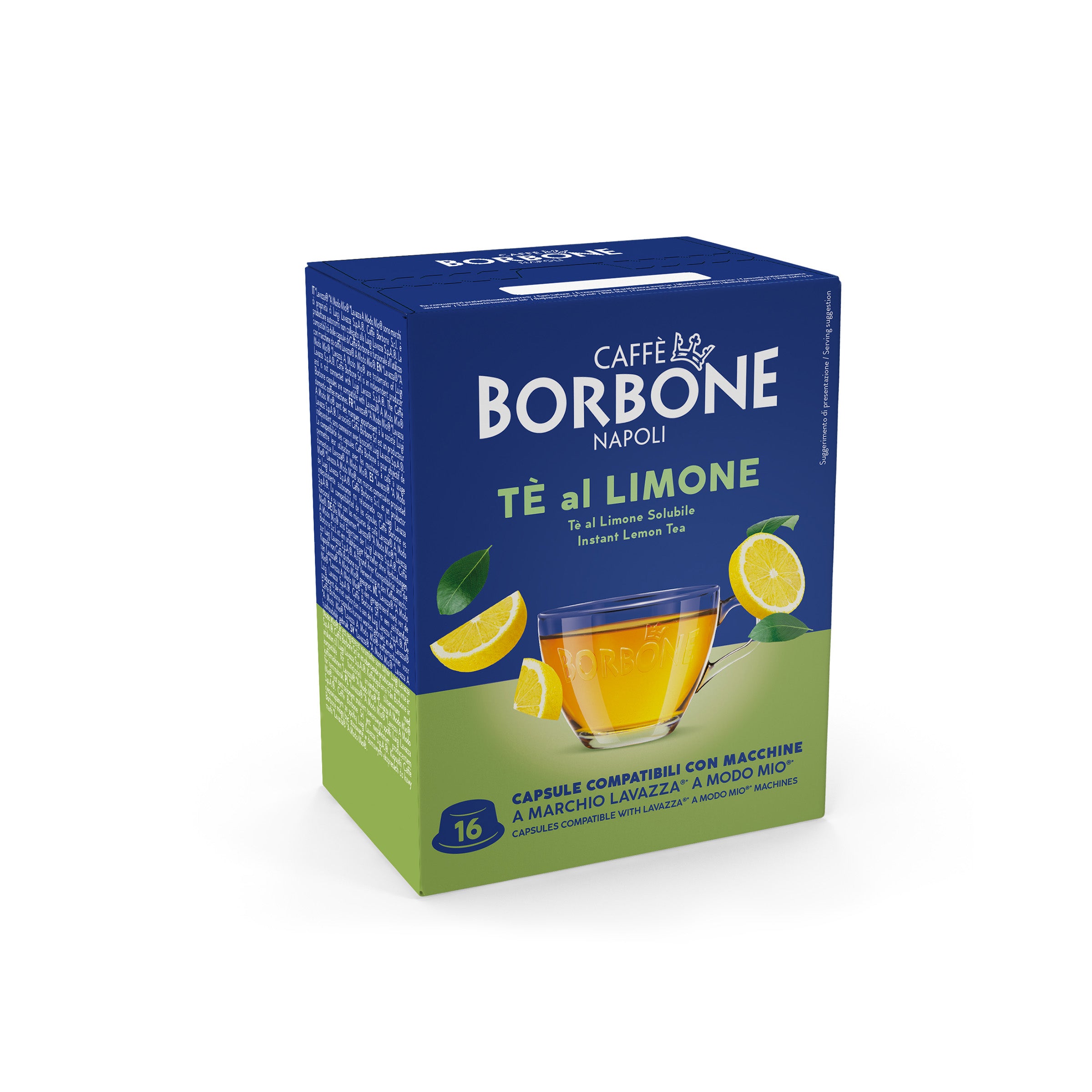 Capsule Borbone COMPATIBILI con macchine a marchio Lavazza®* A Modo Mio®* - Bevanda Solubile al gusto TÈ AL LIMONE