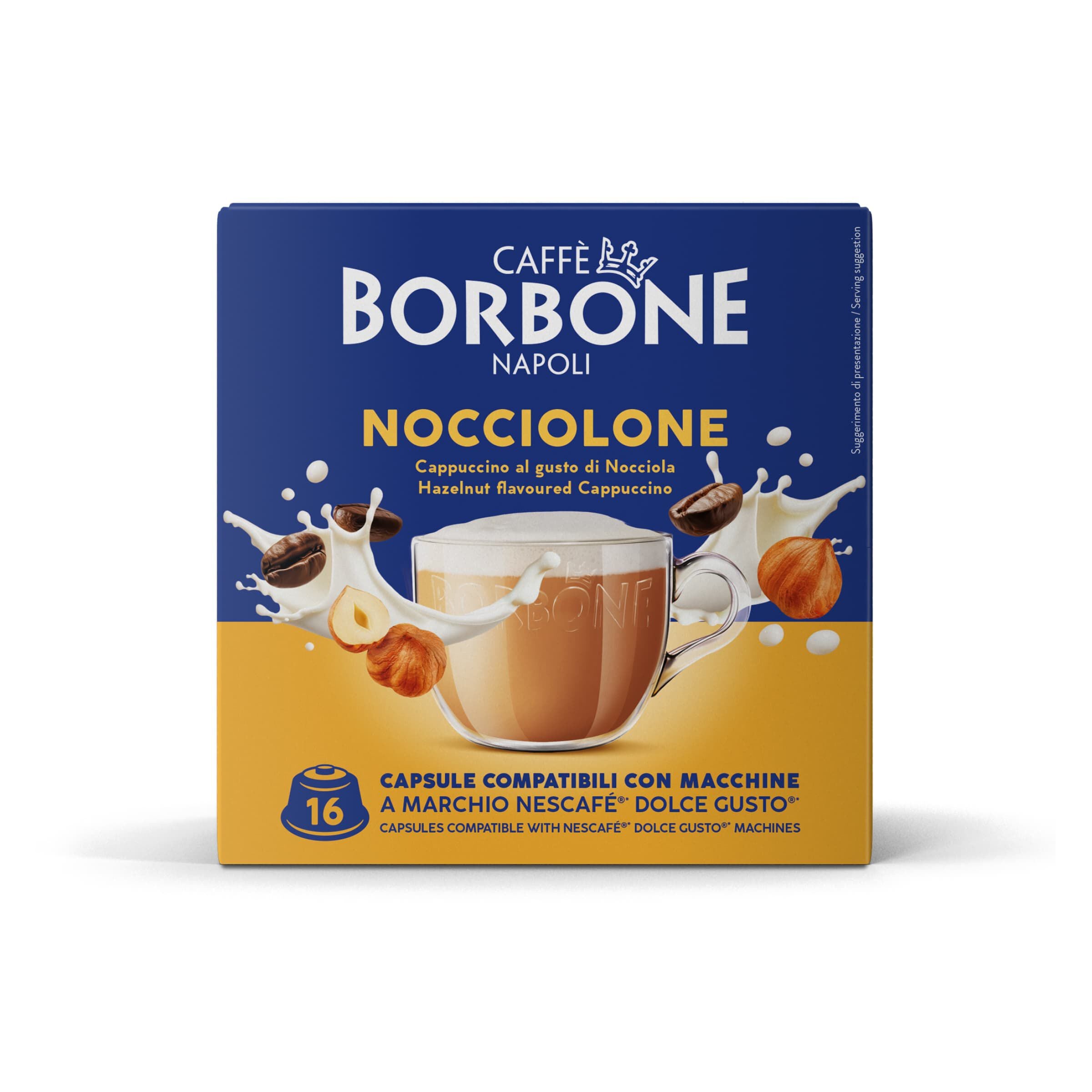 Capsules Borbone NOCCIOLONE For Soluble Beverage With Hazelnut Cappuccino Flavor