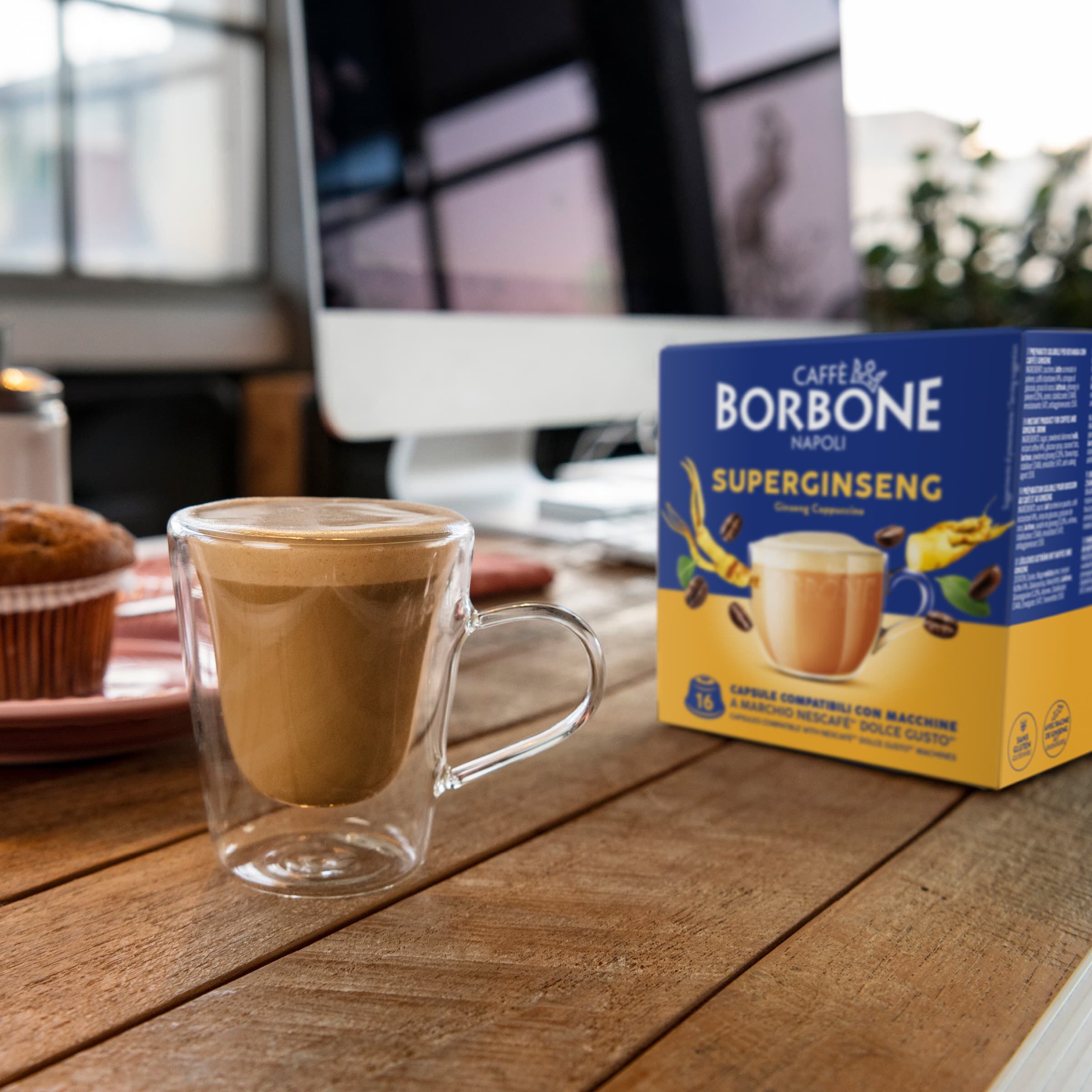 FLAVORED SUPERGINSENG Capsules Compatible with coffee machines Nescafè®* Dolce Gusto®*
