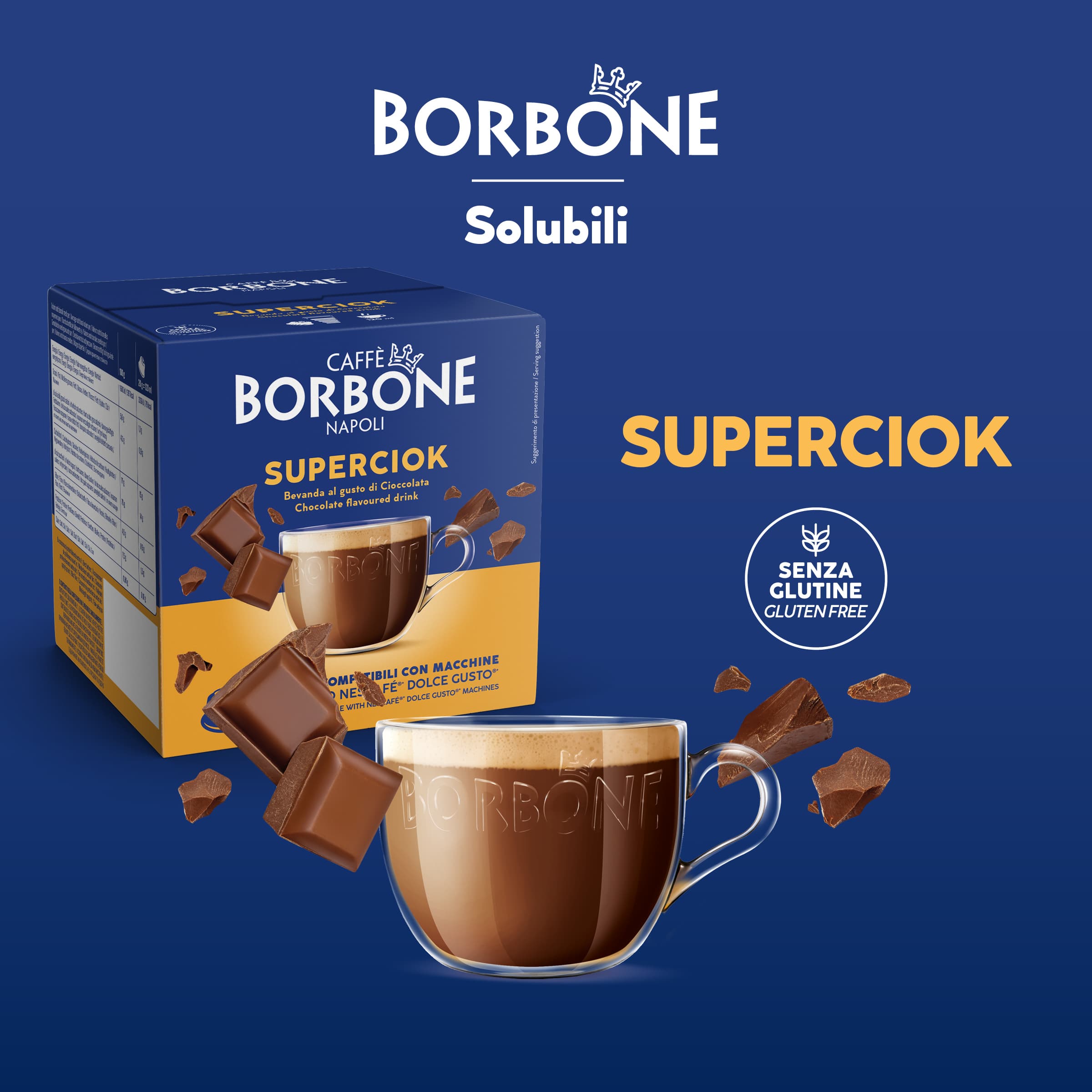 KAPSELN BORBONE SUPERCIOCK FÜR LÖSLICHES GETRÄNK MIT SCHOKOLADENGESCHMACK