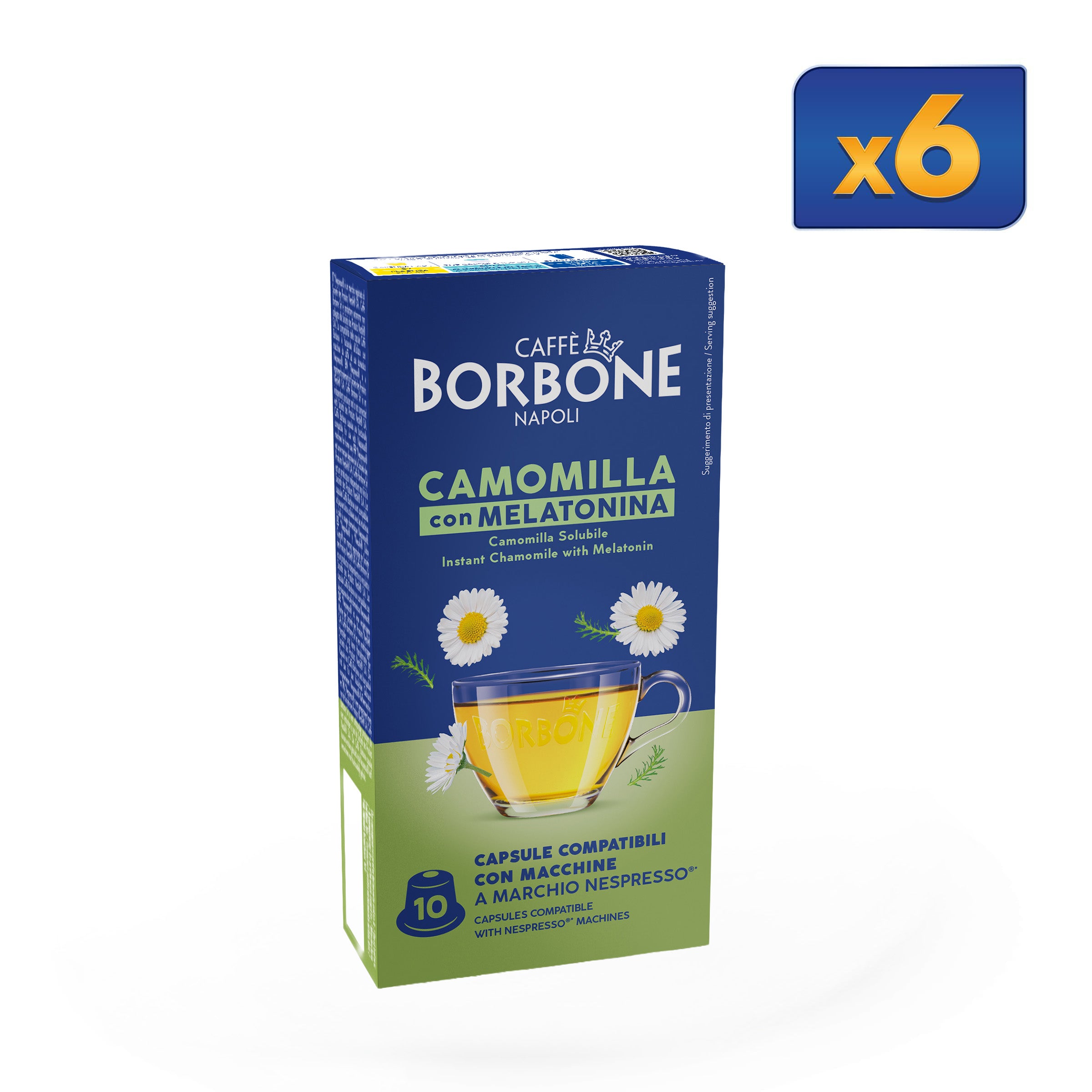 60 Capsules Chamomile And Melatonin Caffè Borbone For Soluble Beverage