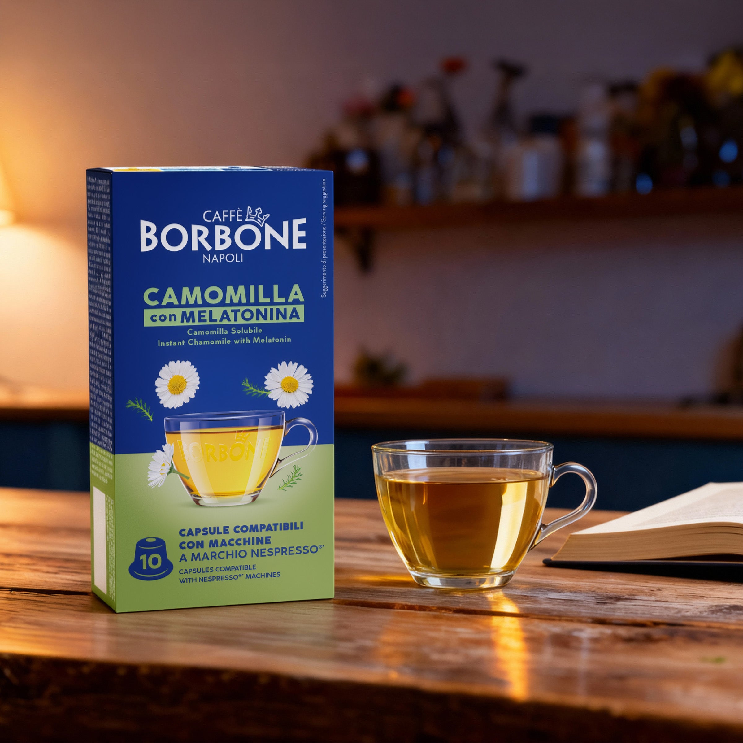 60 Capsules Chamomile And Melatonin Caffè Borbone For Soluble Beverage