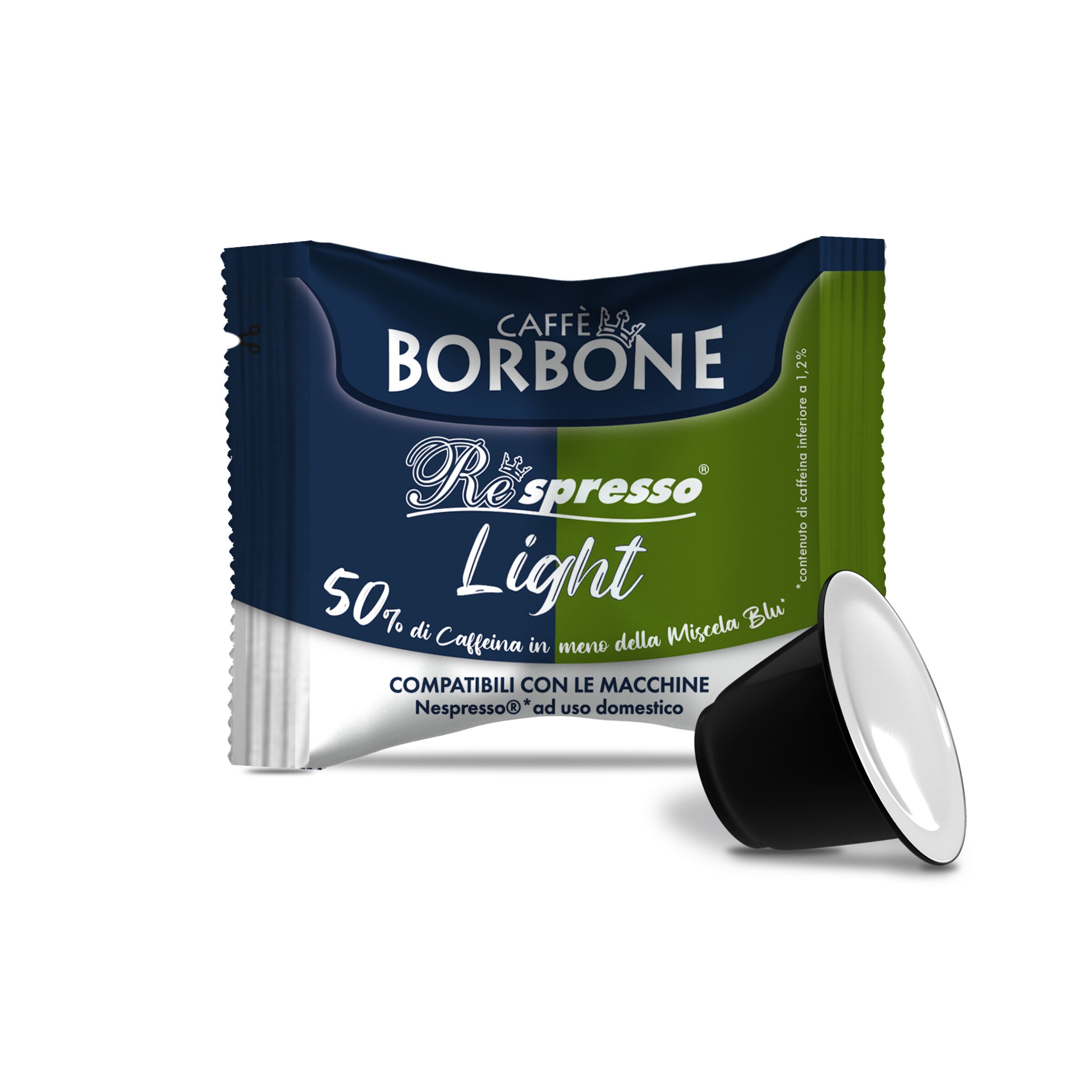 LIGHT blend 50% Blue 50% Dek - Capsules Compatible with Nespresso®* domestic machines
