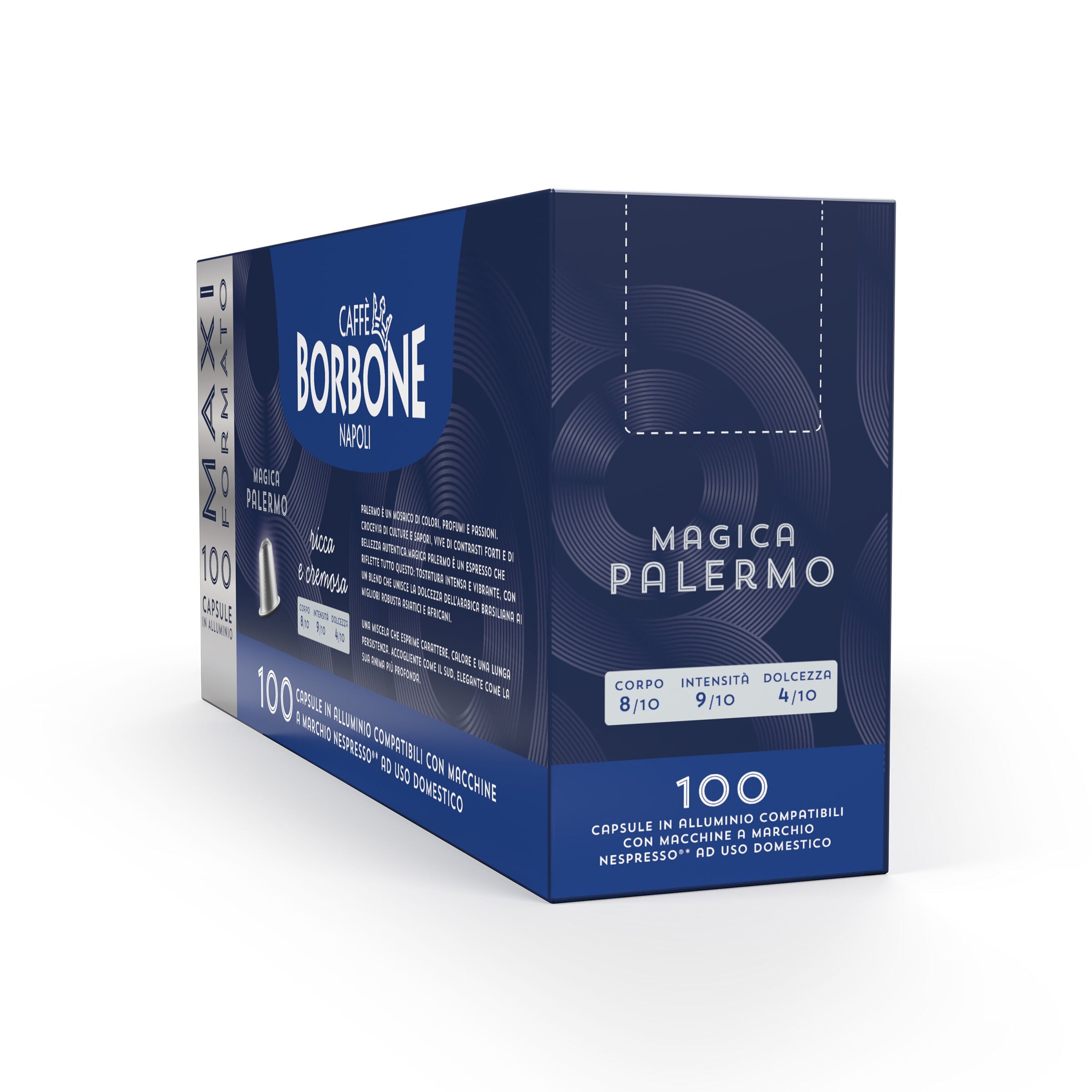 New 100 Aluminum capsules COMPATIBLE with Nespresso®* machines Magica Palermo blend