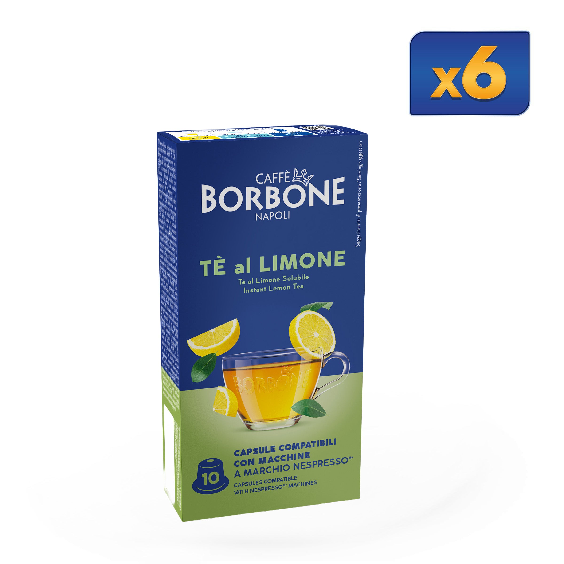 60 Capsules Lemon Tea Flavor Caffè Borbone For Soluble Drink