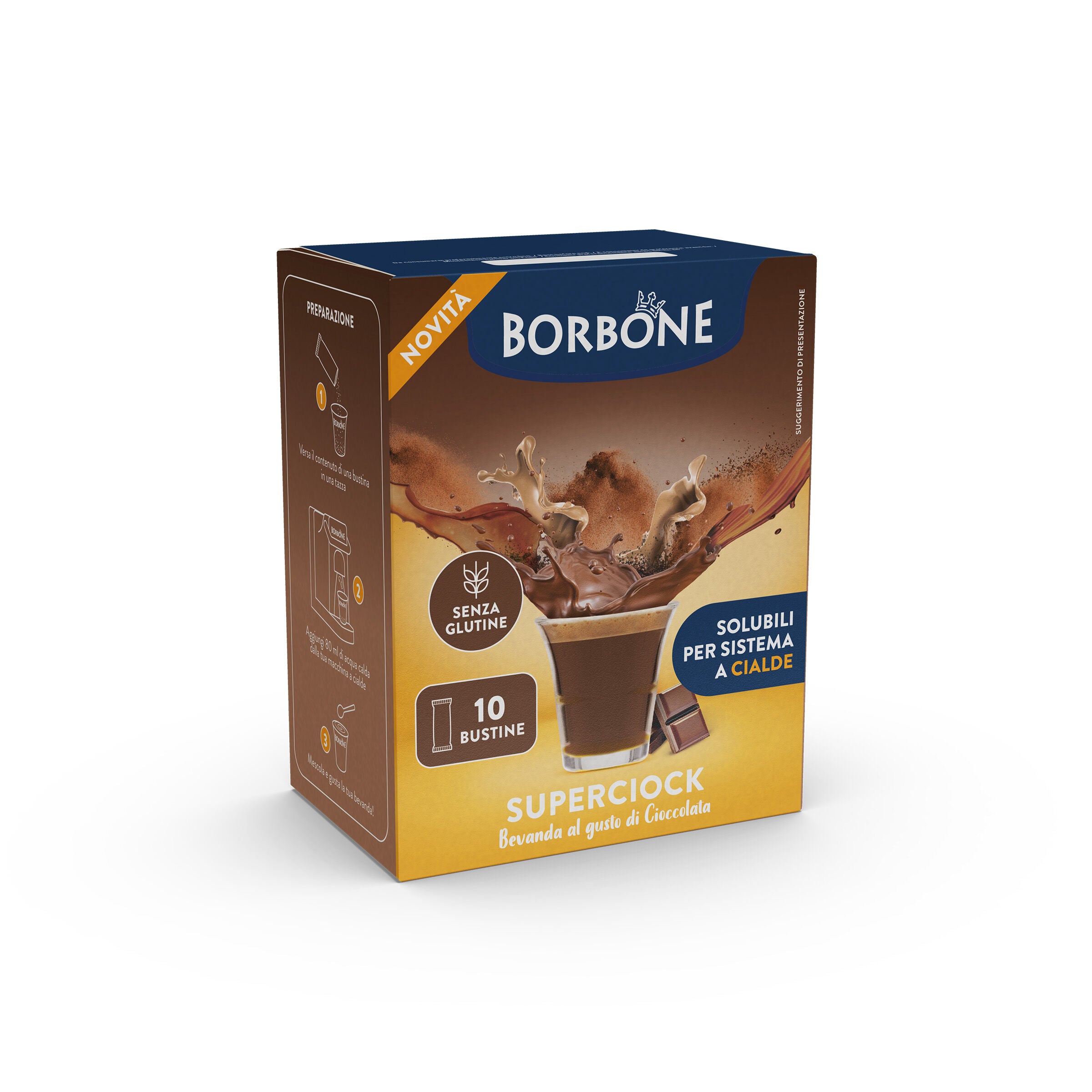 STICK PREPARATO SOLUBILE PER BEVANDA AL GUSTO DI CIOCCOLATA “SUPERCIOCK”