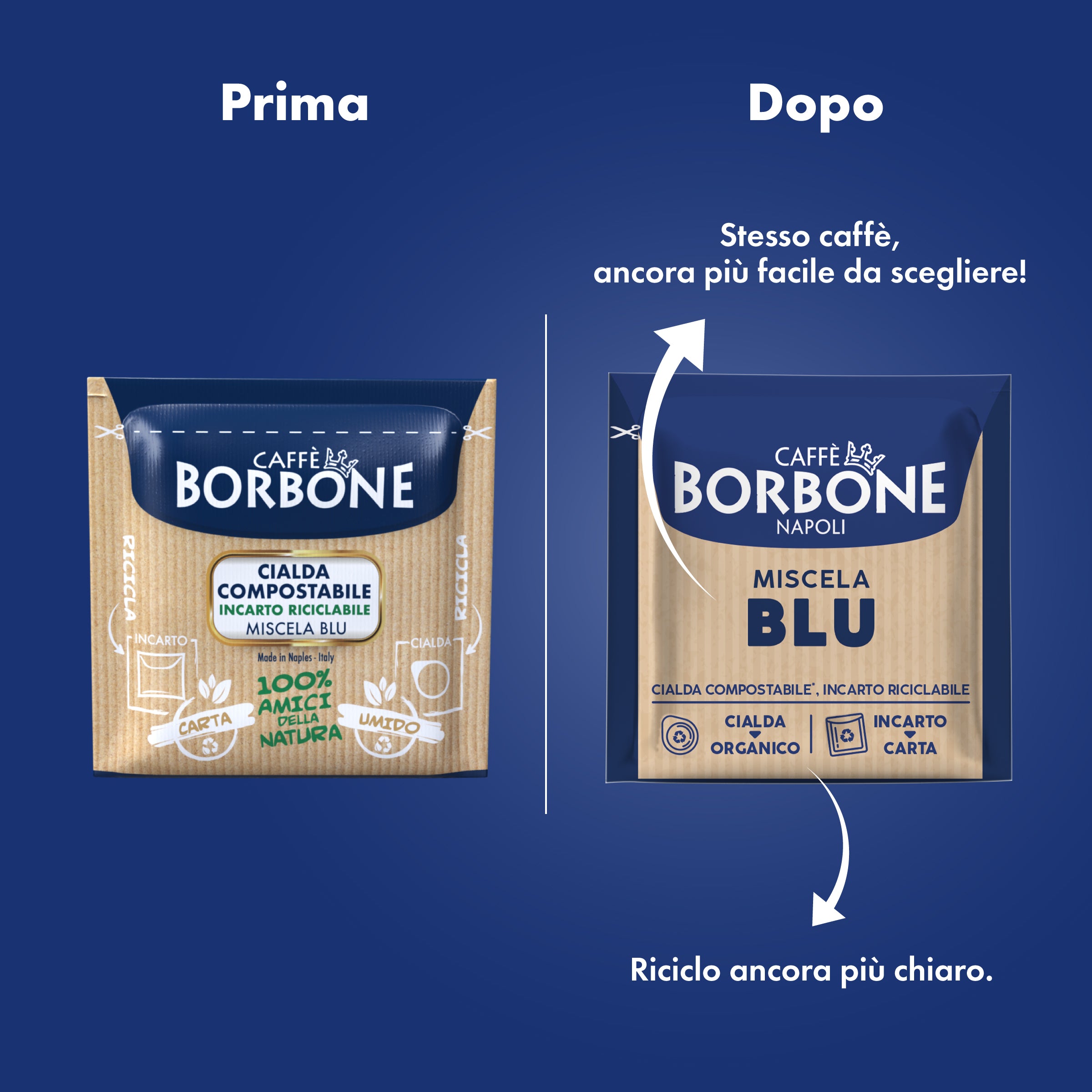 BLUE Blend ESE Paper Pods 44 mm Caffè Borbone