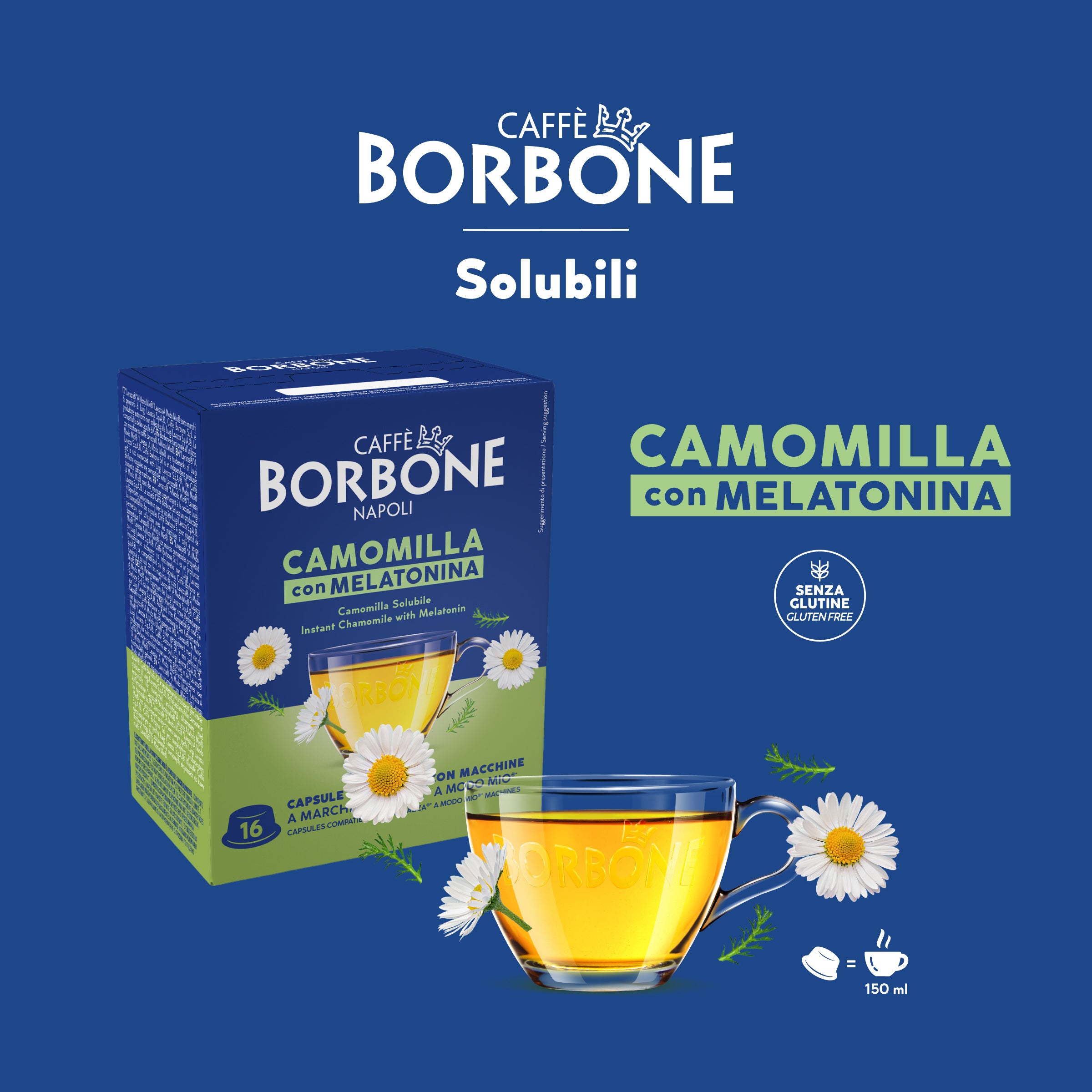 96 Capsules Chamomile And Melatonin Caffè Borbone For Soluble Beverage