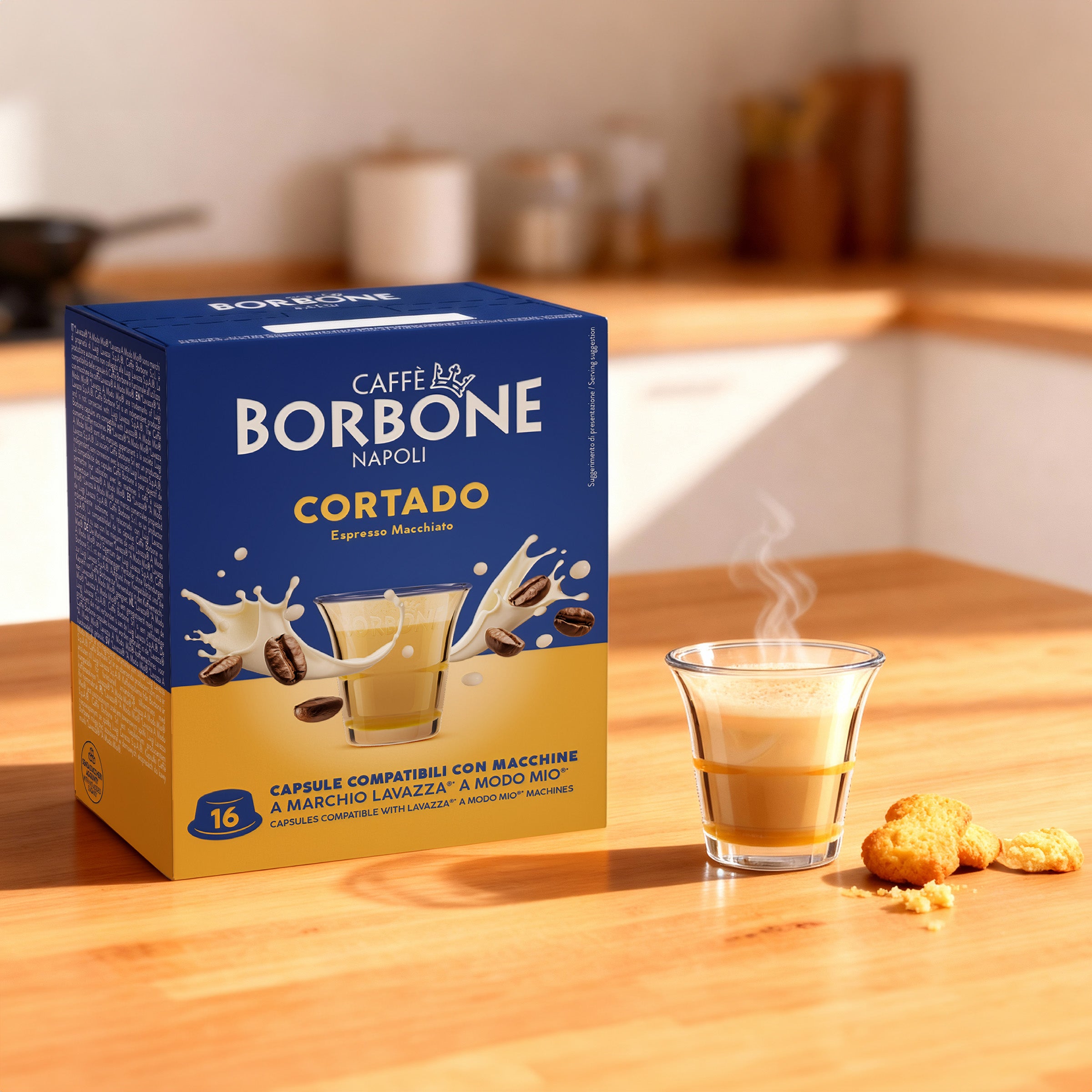 cápsulas de Borbone para bebida instantánea CORTADO con sabor a café con leche