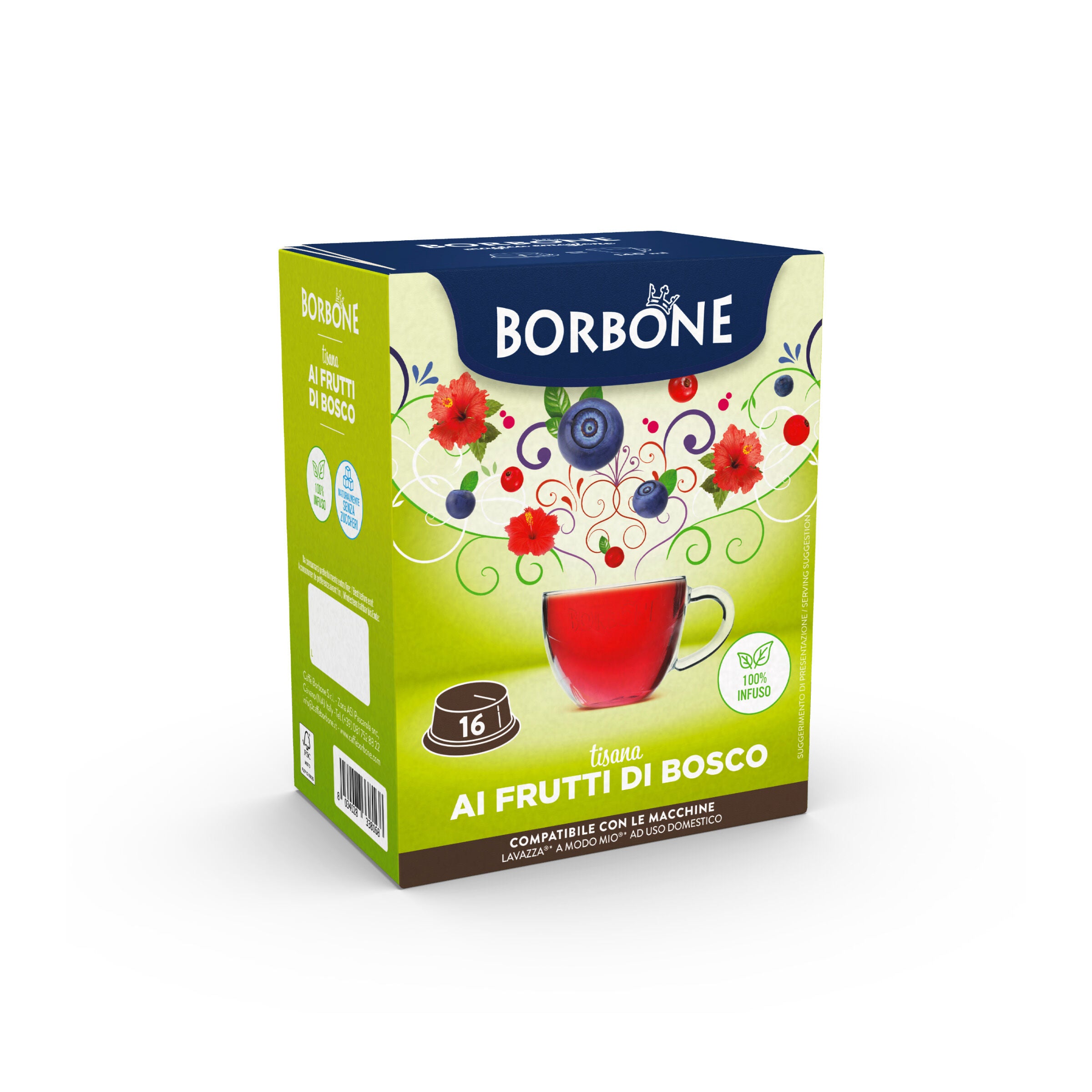capsule Borbone COMPATIBILI con macchine a marchio Lavazza®* A Modo Mio®* - Tisana ai FRUTTI di BOSCO
