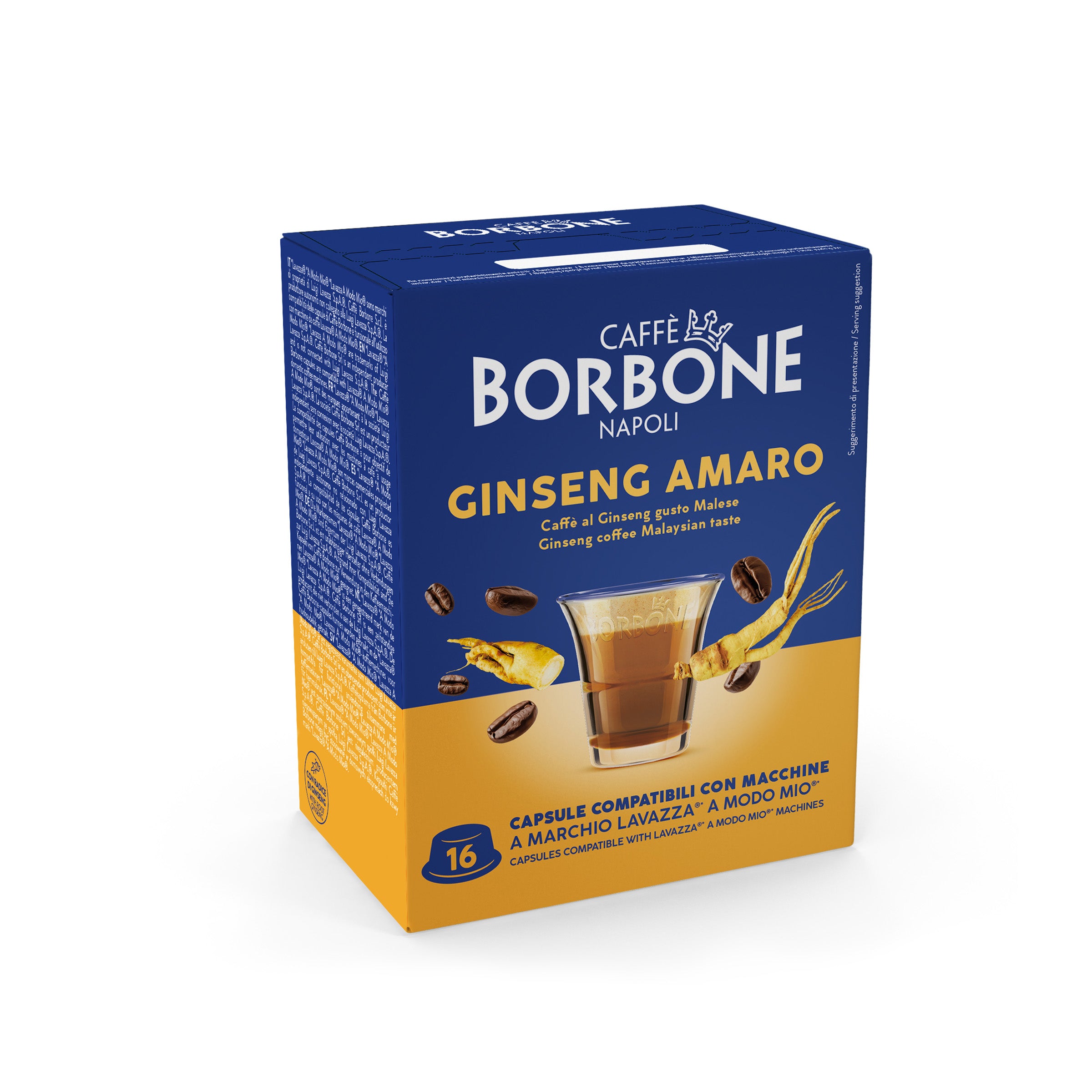 capsule Borbone COMPATIBILI con macchine a marchio Lavazza®* A Modo Mio®* - Bevanda solubile al gusto GINSENG AMARO