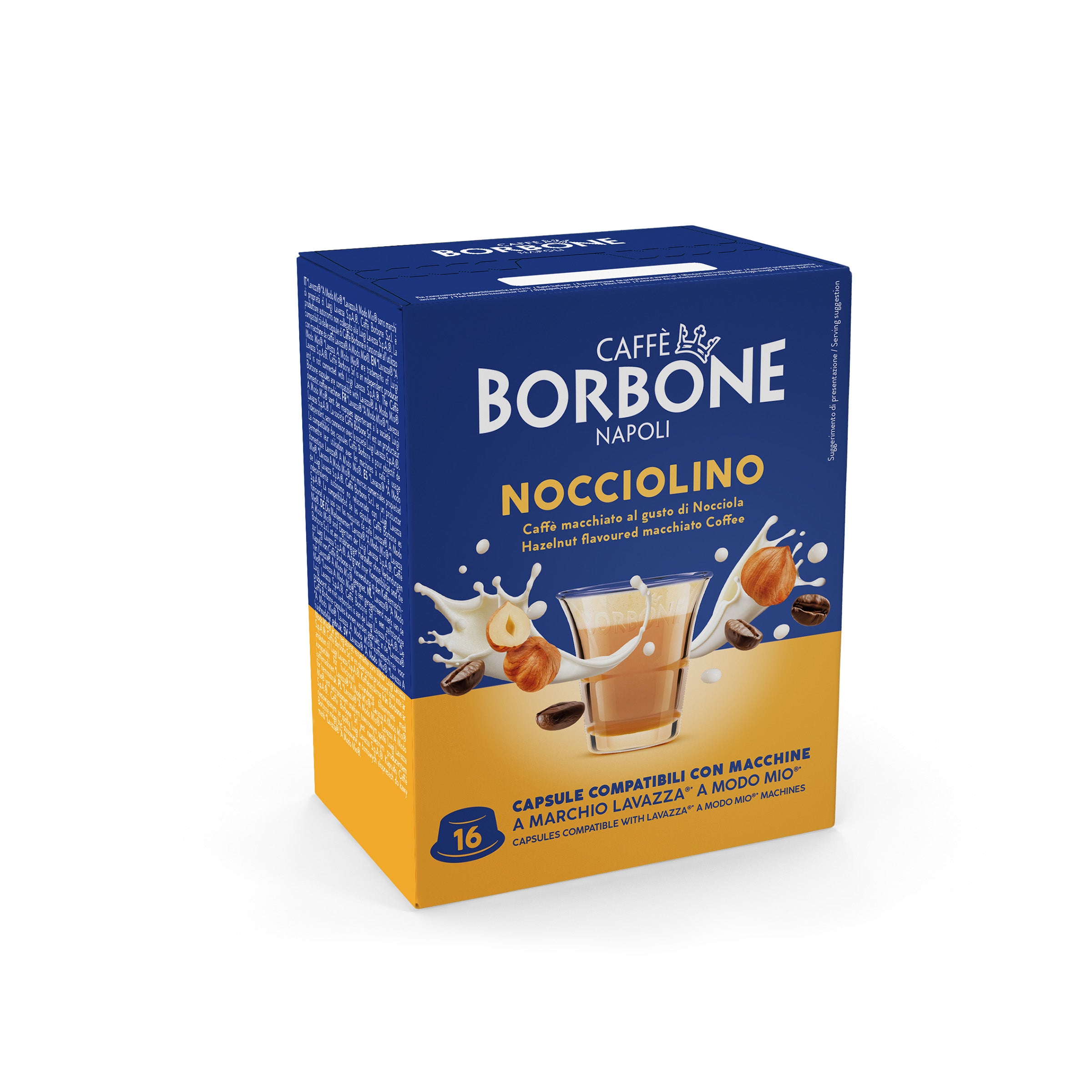 capsule Borbone COMPATIBILI con macchine a marchio Lavazza®* A Modo Mio®* - Bevanda solubile al gusto di NOCCIOLINO