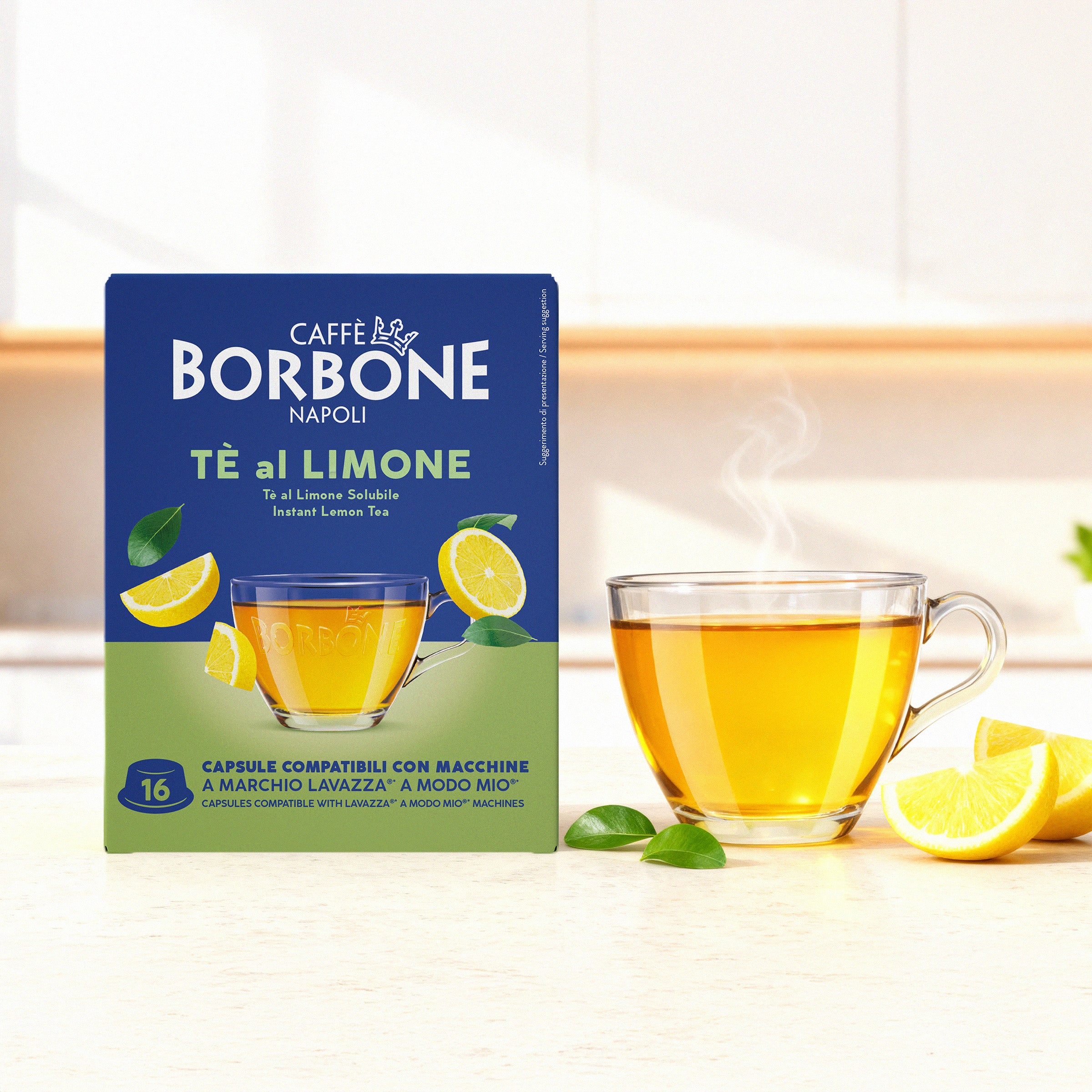 capsules Borbone for instant drink with LEMON TEA flavor
