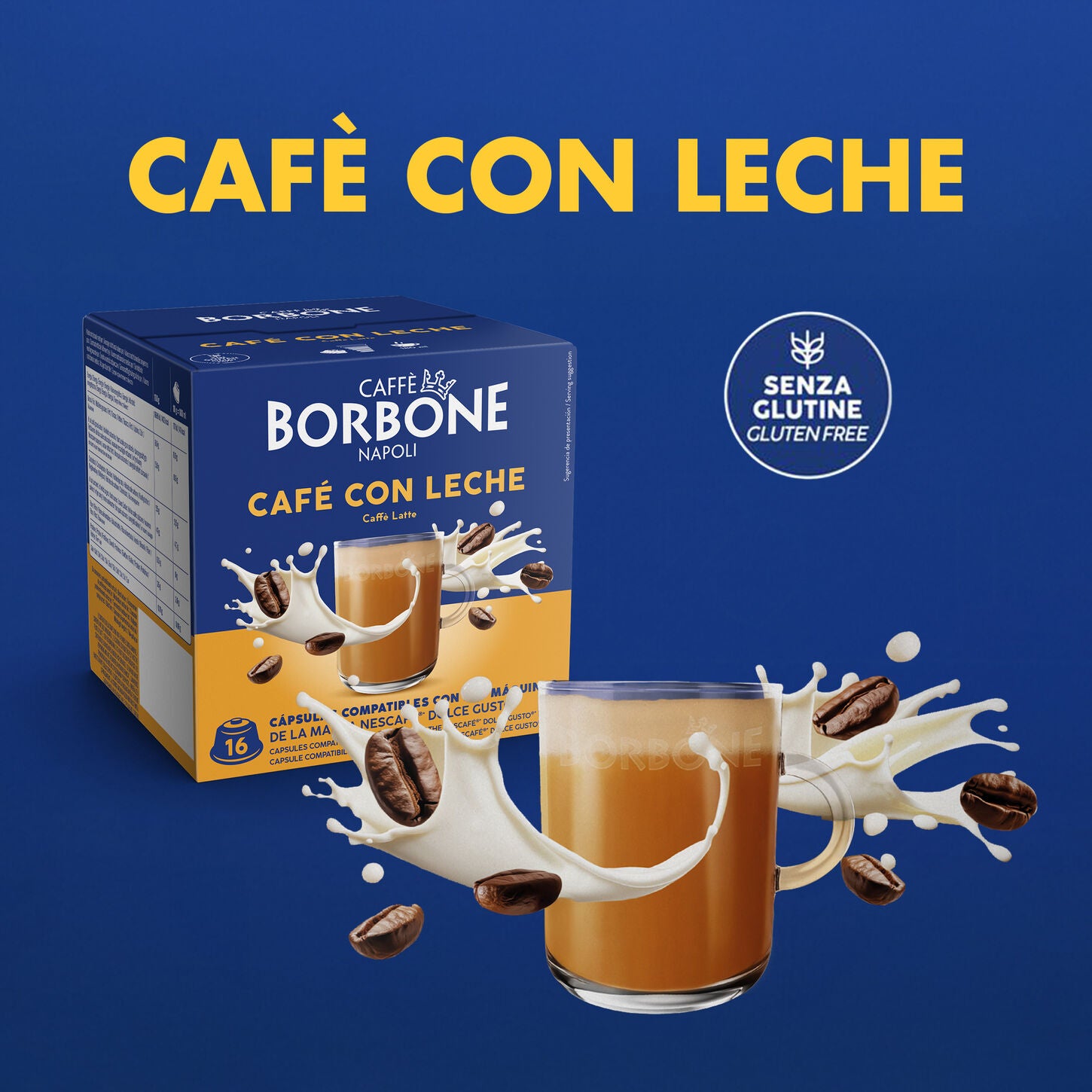 64 Capsules Borbone For Soluble Beverage Café con Leche