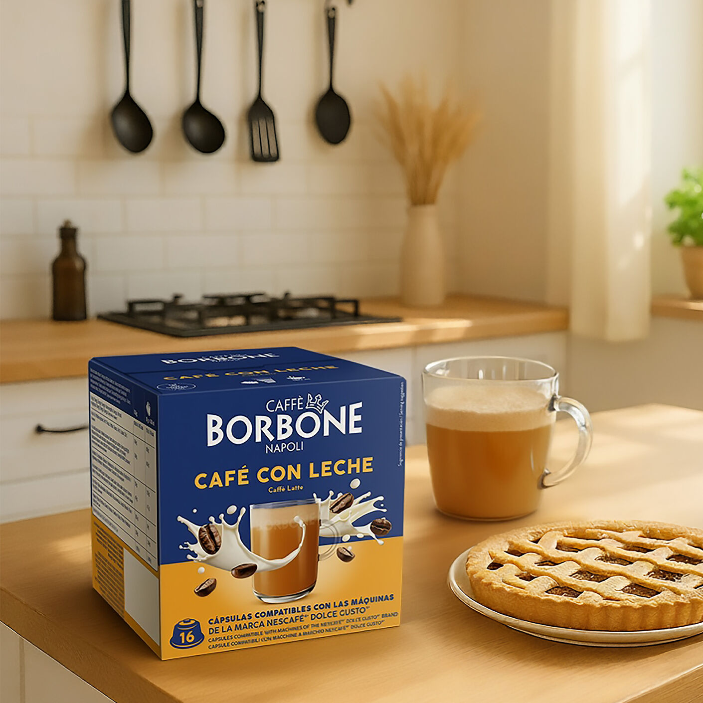 64 Capsule Borbone Per Bevanda Solubile Al Gusto Café con Leche