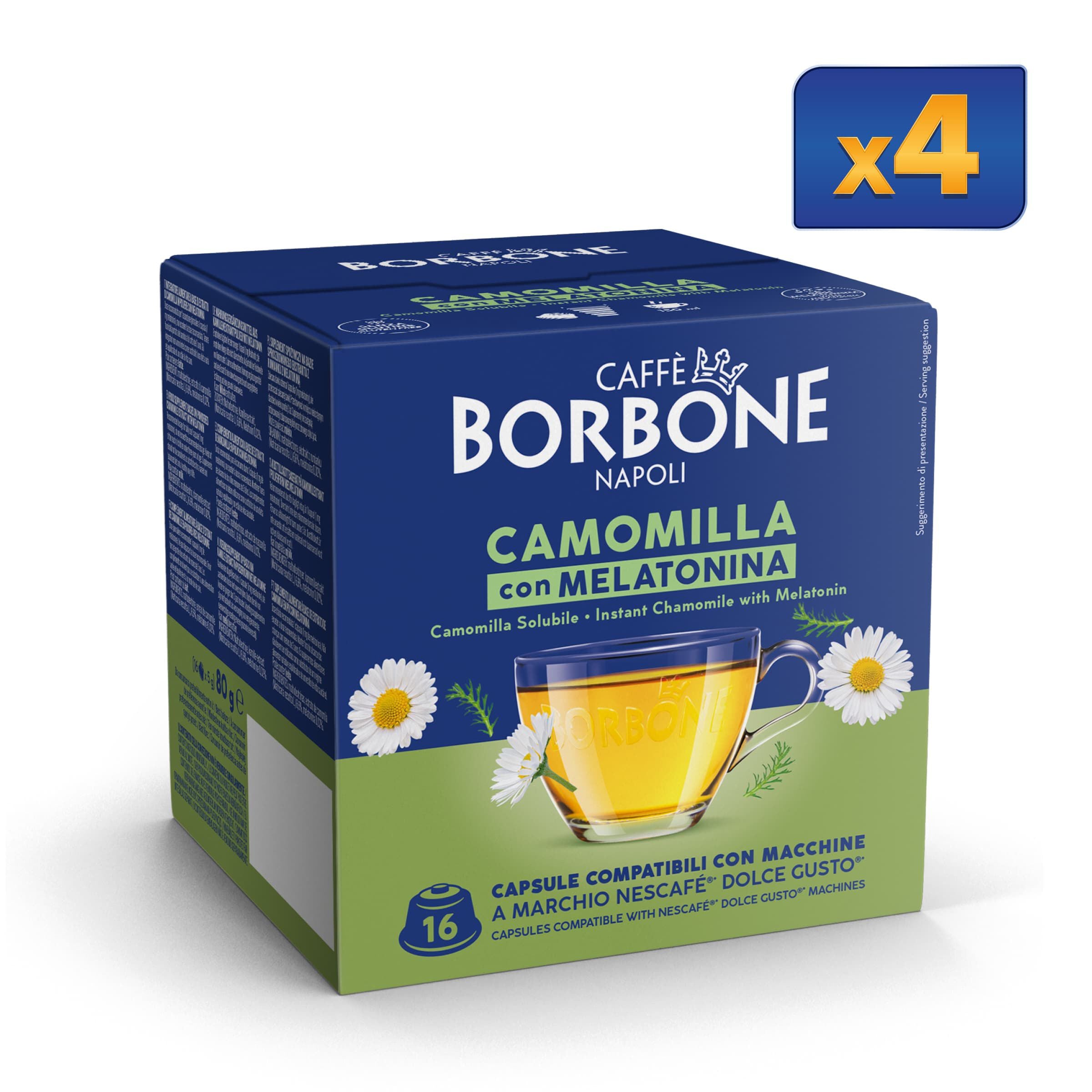 Capsule Camomilla E Melatonina Per Bevanda Solubile Caffè Borbone