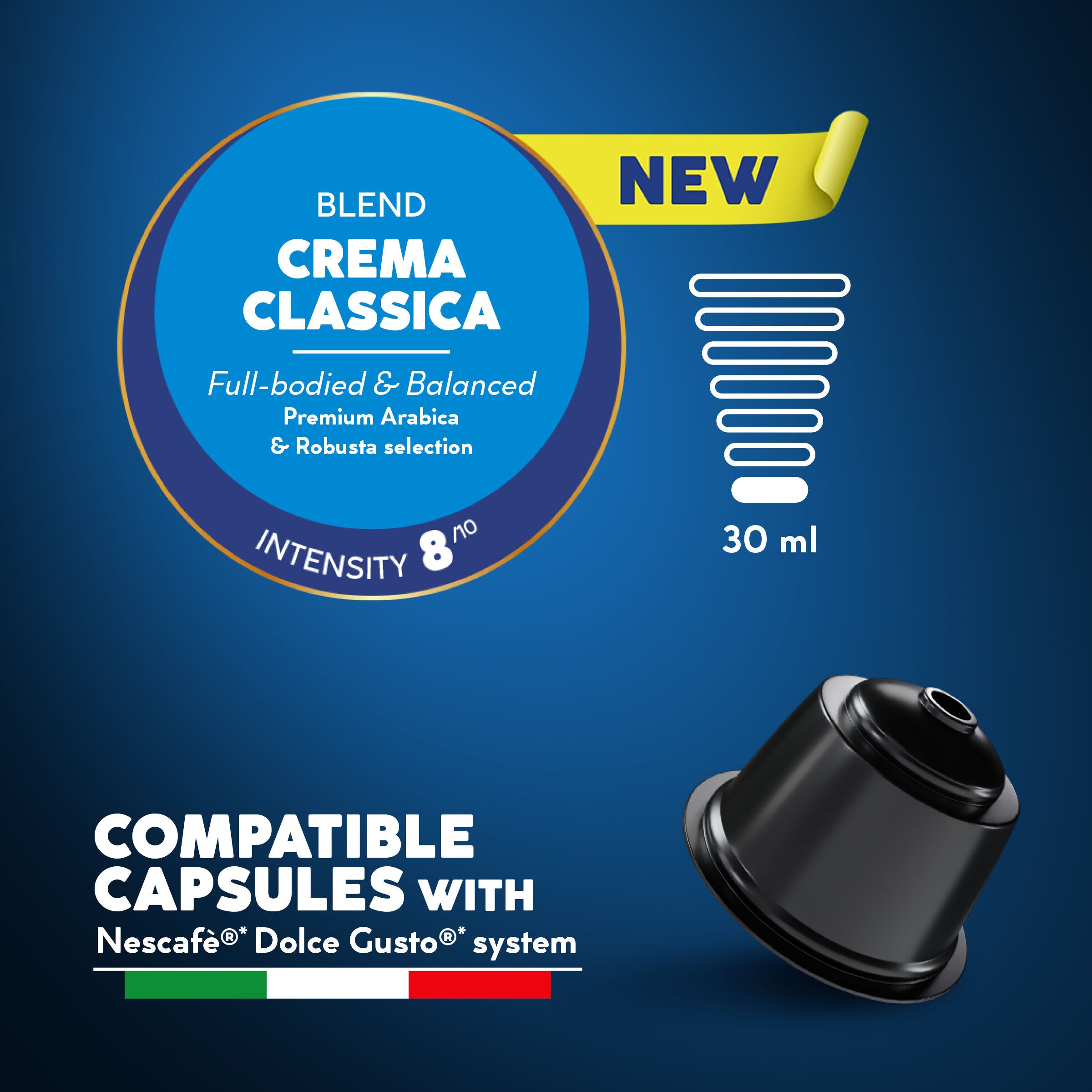 Crema Classica New Capsules Compatible with Nescafè®* Dolce Gusto®* Coffee Machines