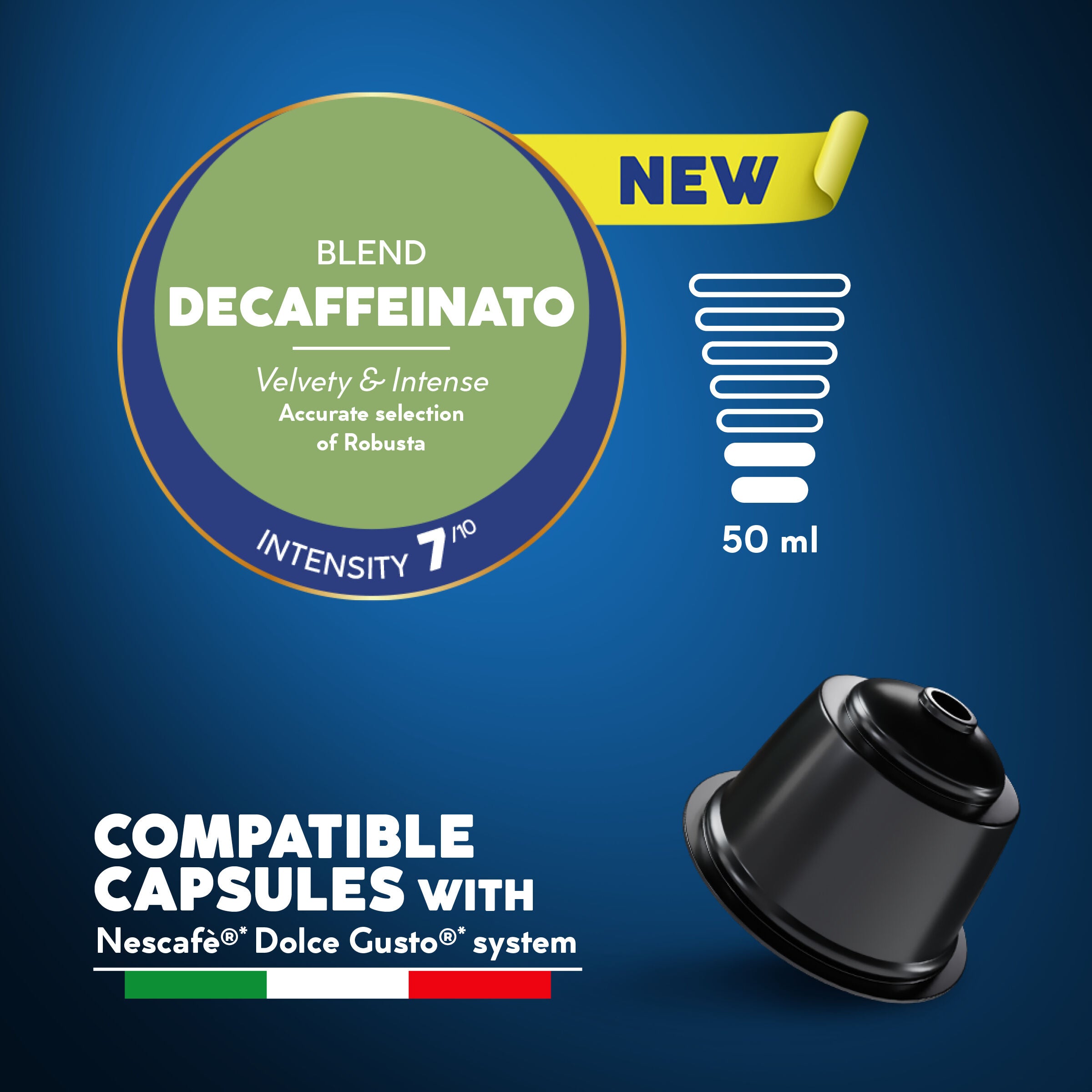 Decaffeinato New Capsules Compatible with Nescafè®* Dolce Gusto®* Coffee Machines