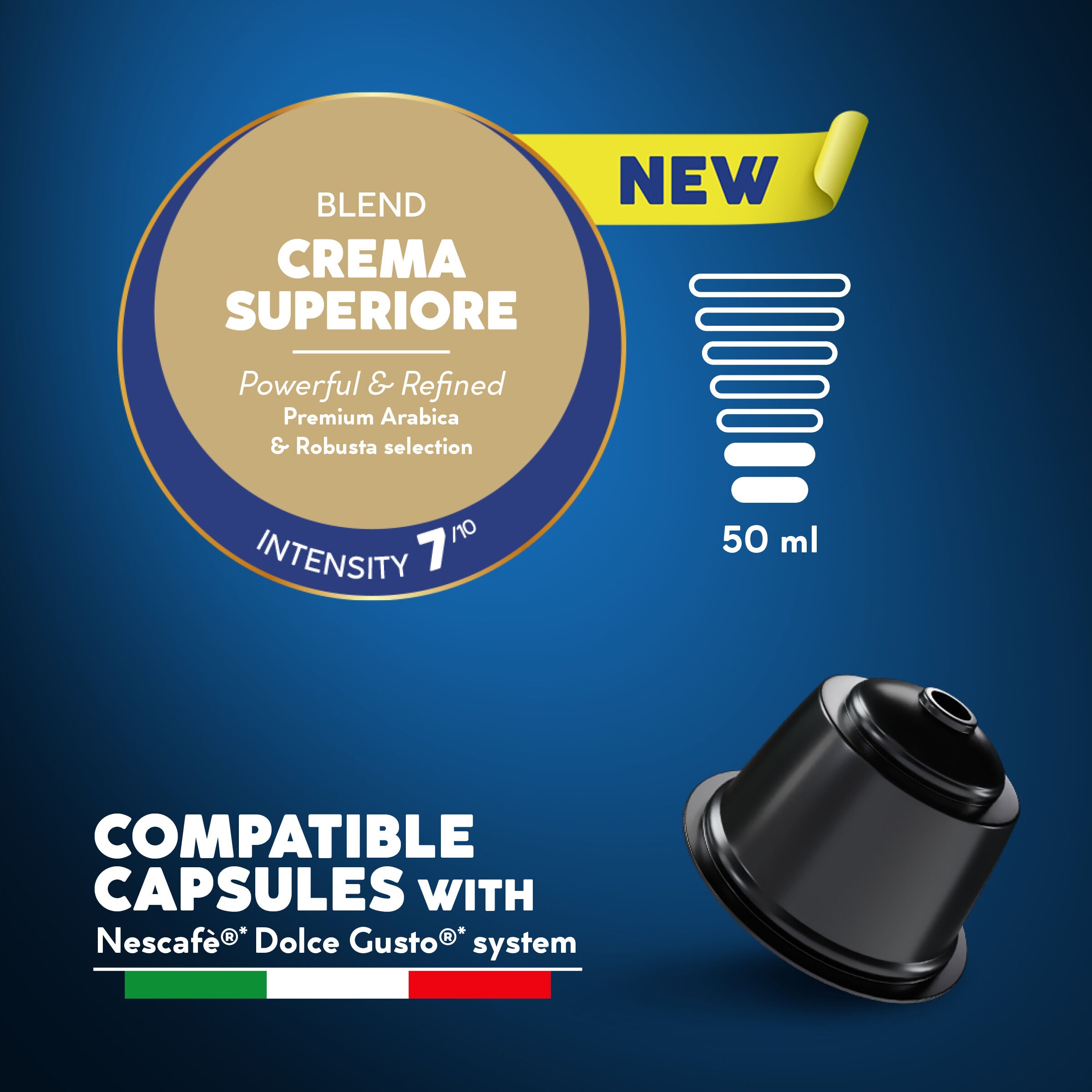 Crema Superiore New Capsules Compatible with Nescafè®* Dolce Gusto®* Coffee Machines