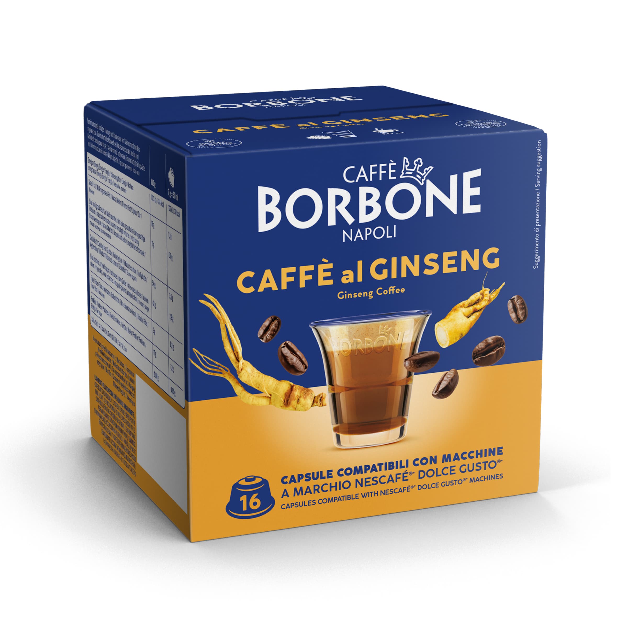 FLAVORED GINSENG Capsules Compatible with coffee machines Nescafè®* Dolce Gusto®*