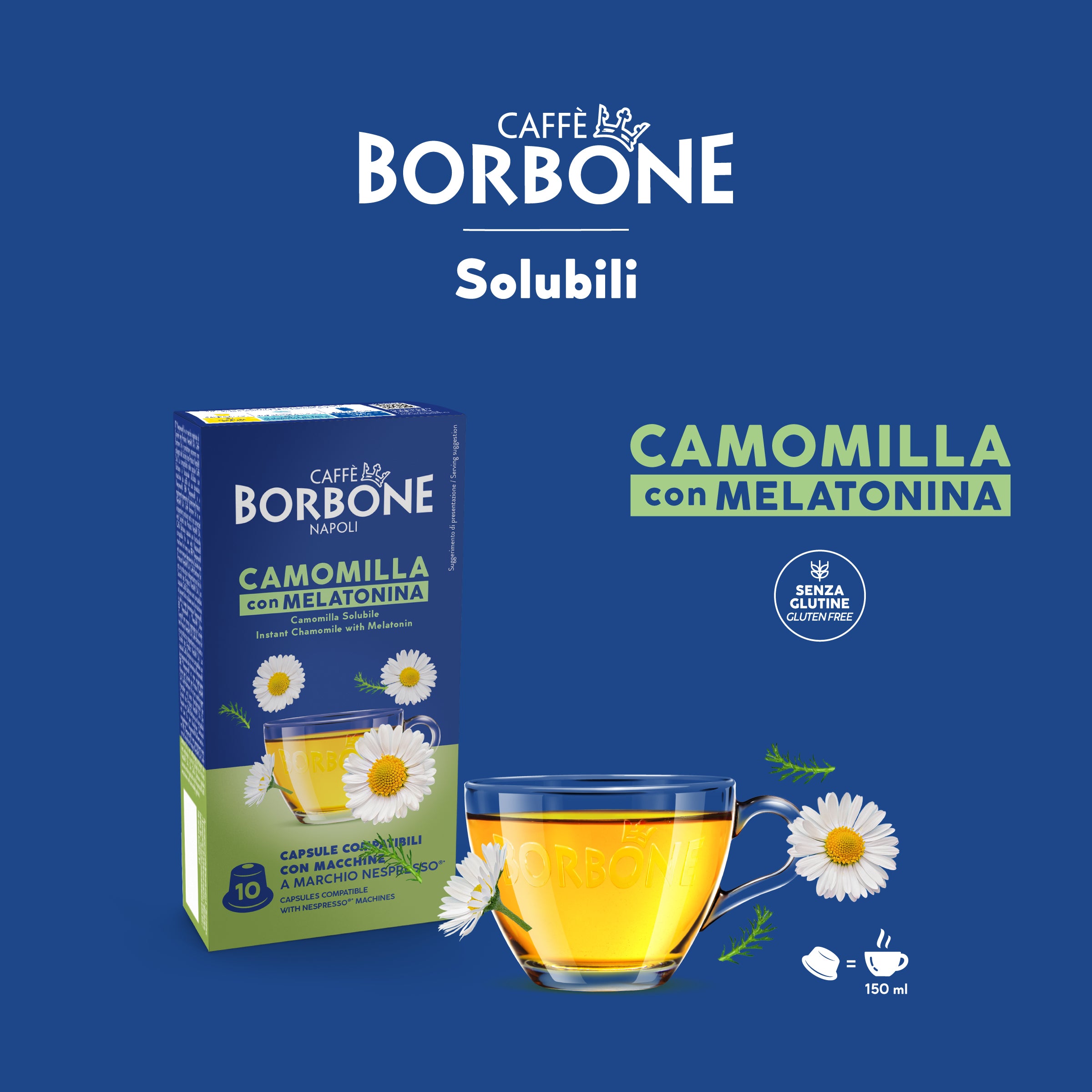 Capsule Camomilla E Melatonina Per Bevanda Solubile Caffè Borbone