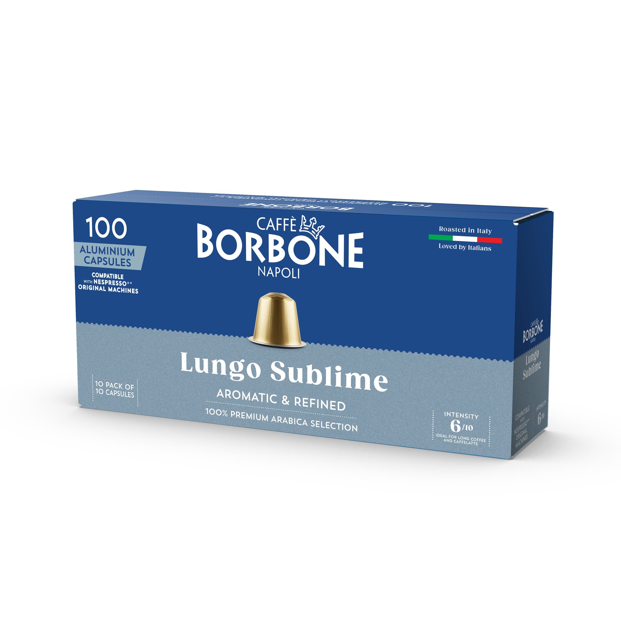 New Aluminum capsules COMPATIBLE with Nespresso®* machines Lungo Sublime 100% ARABICA blend