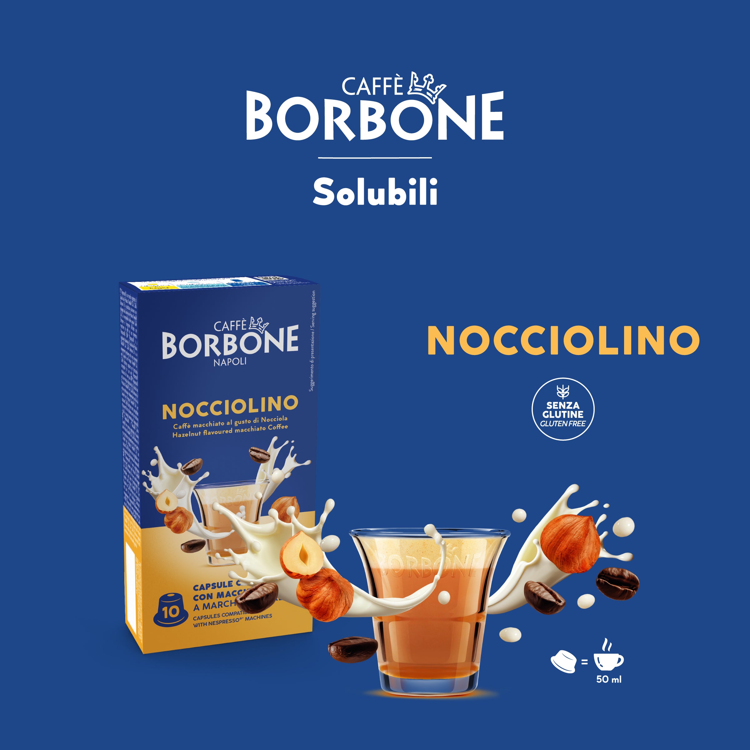60 Capsules Nocciolino Caffè Borbone For Instant Drink