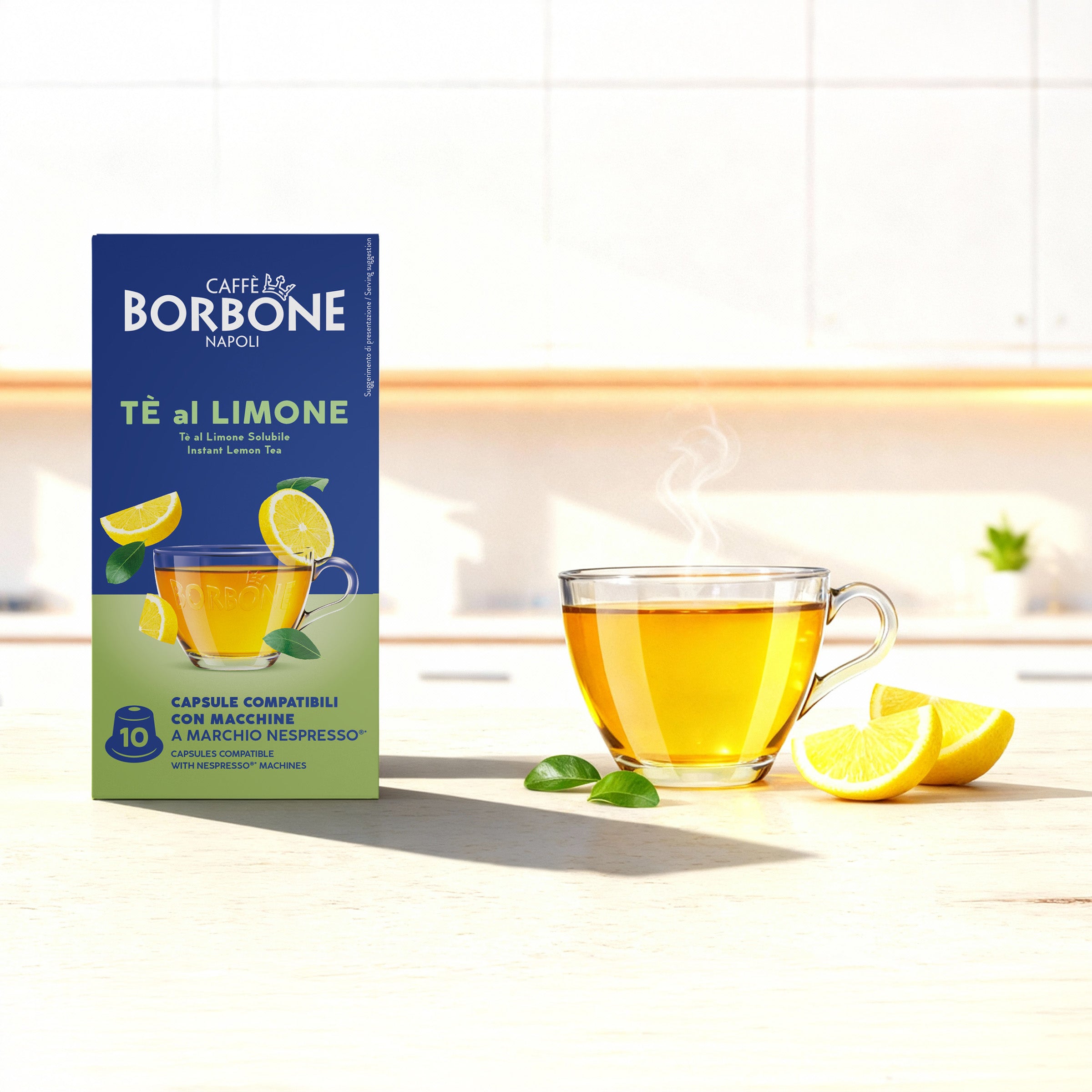 Capsule Al Gusto Tè Al Limone Per Bevanda Solubile Caffè Borbone