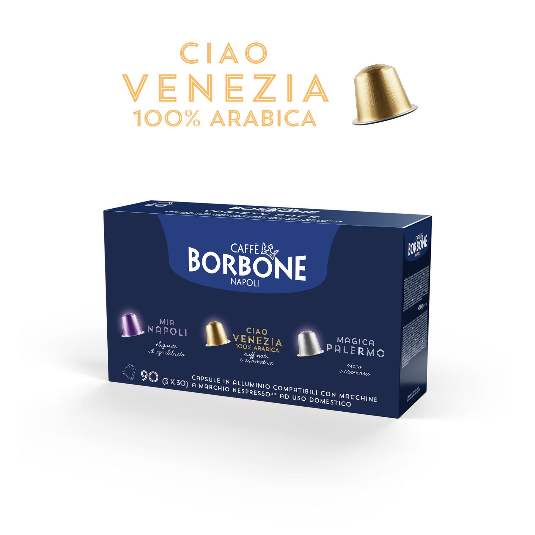 Nuove Capsule in Alluminio COMPATIBILI con macchine Nespresso®* miscela Ciao Venezia