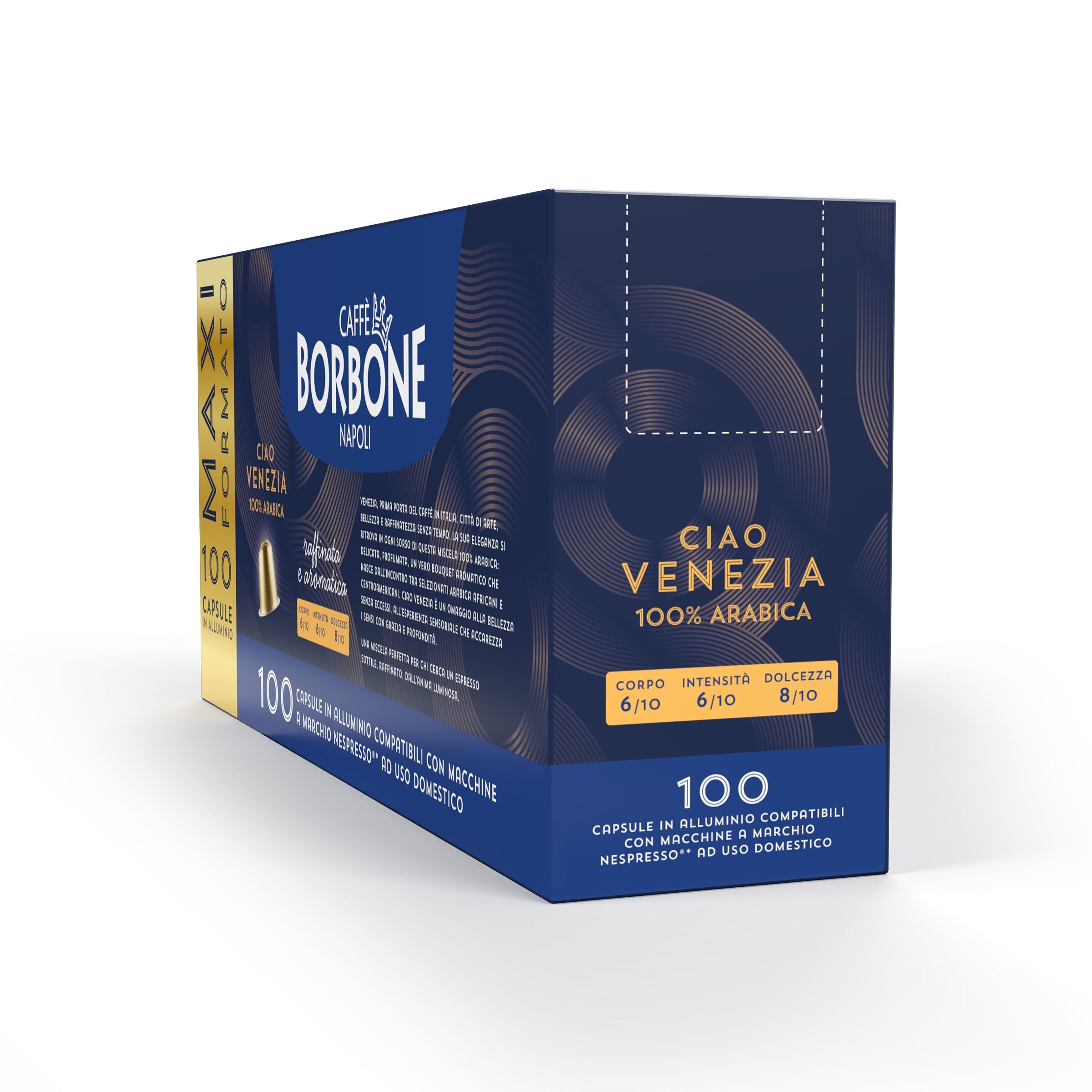 Nuove 100 capsule Ciao Venezia in alluminio compatibili con macchine Nespresso®*