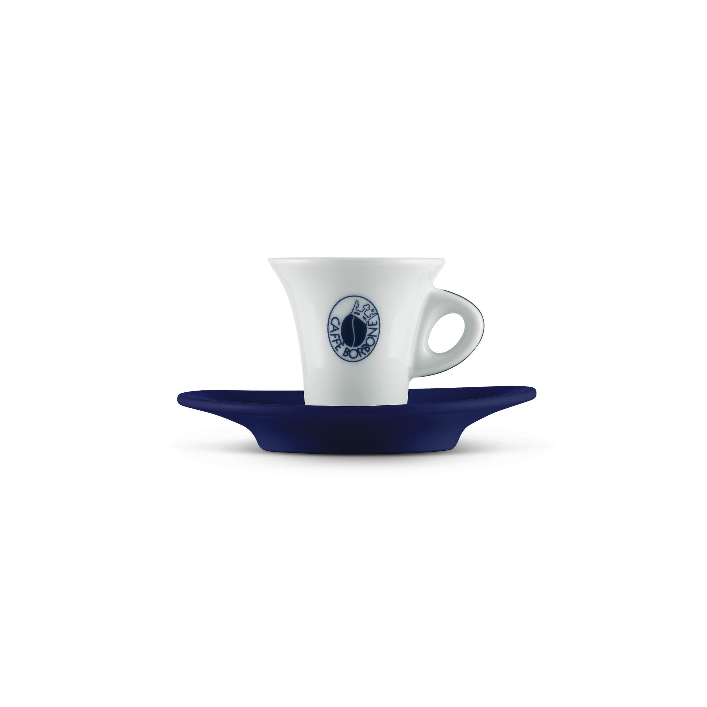 Exklusives Set mit 6 Caffè Borbone-Tassen mit blauer Untertasse