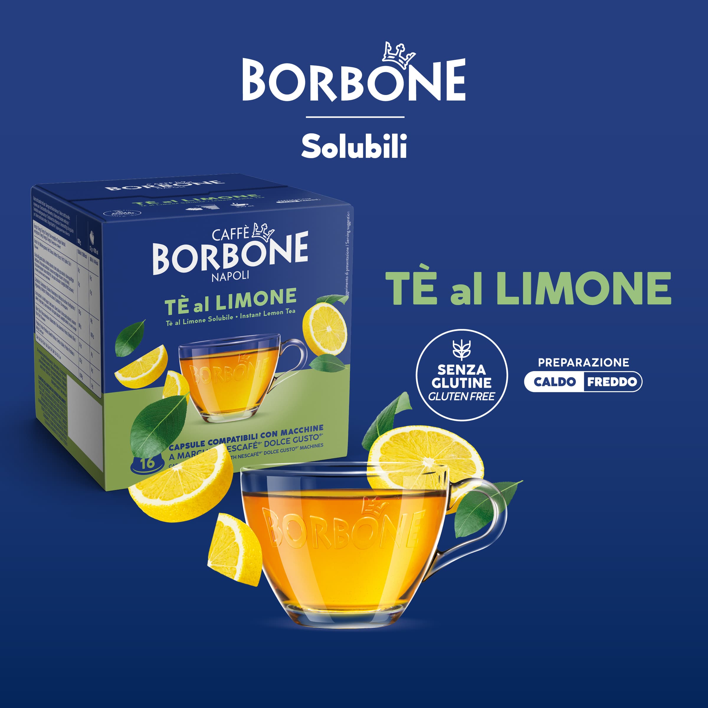 Capsules Borbone For Instant Drink With LEMON TEA Flavor