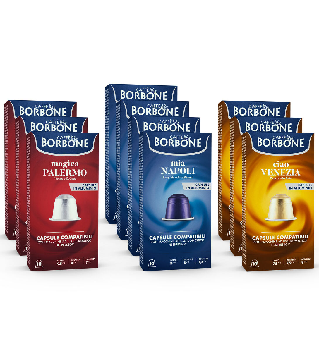 Mixed Blends Tasting Kit Aluminum Borbone Capsules Compatible With Nespresso®  Brand Machines